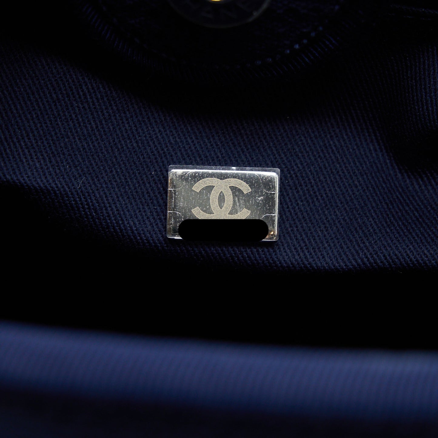 Chanel PM Deauville Tote Bag Canvas Navy SHW (Microchip)