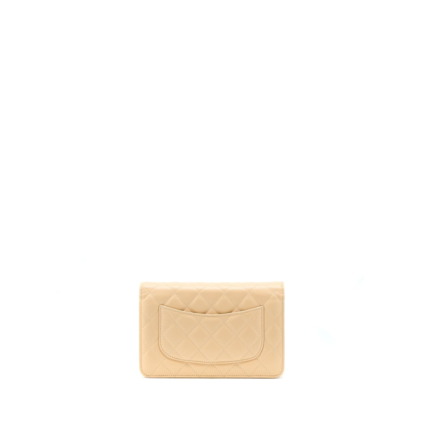 Chanel Classic Wallet On Chain Caviar Beige SHW (Microchip)