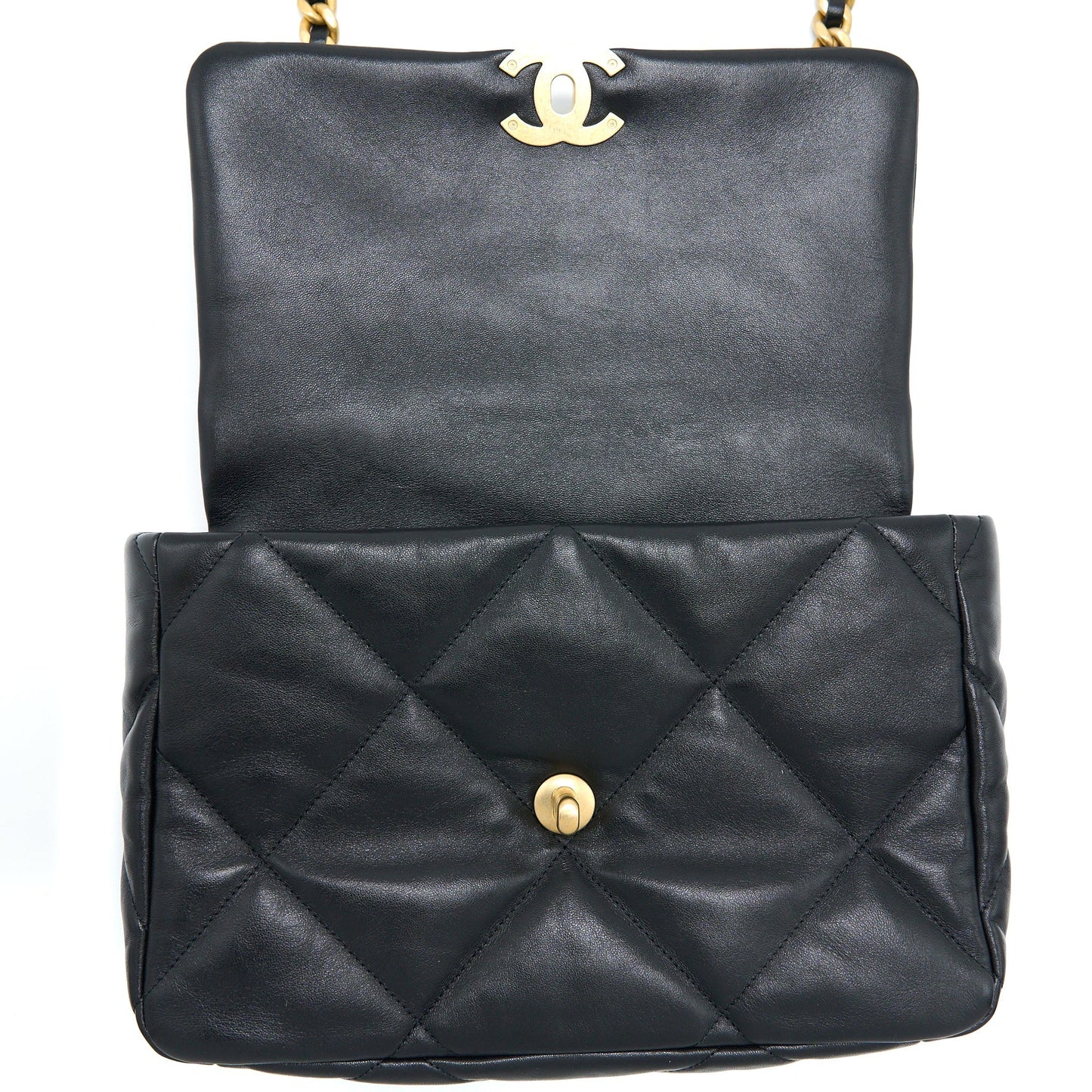 Chanel Medium 19 Bag Goatskin Black Multicolour Hardware