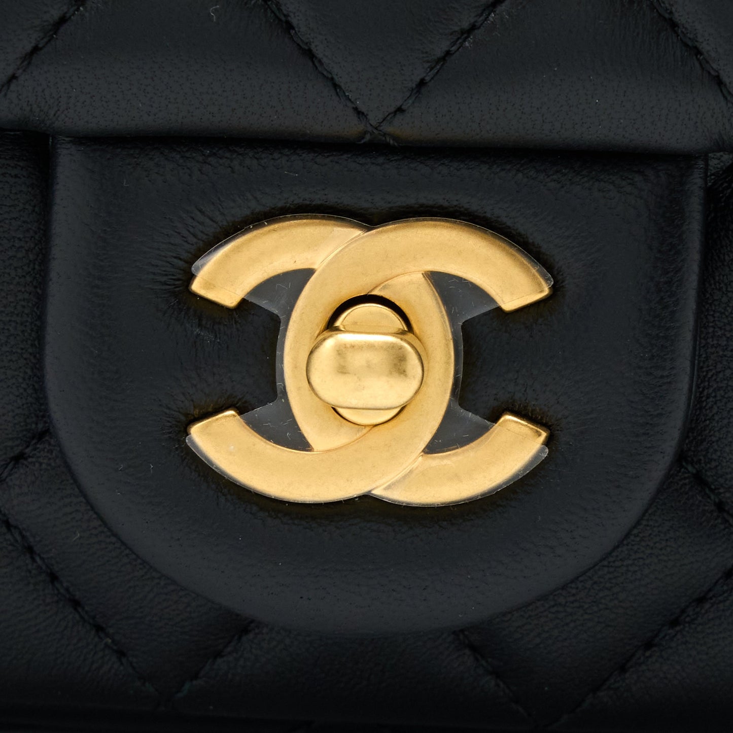 Chanel Pearl Crush Mini Rectangular Flap Bag Lambskin Black GHW (Microchip)