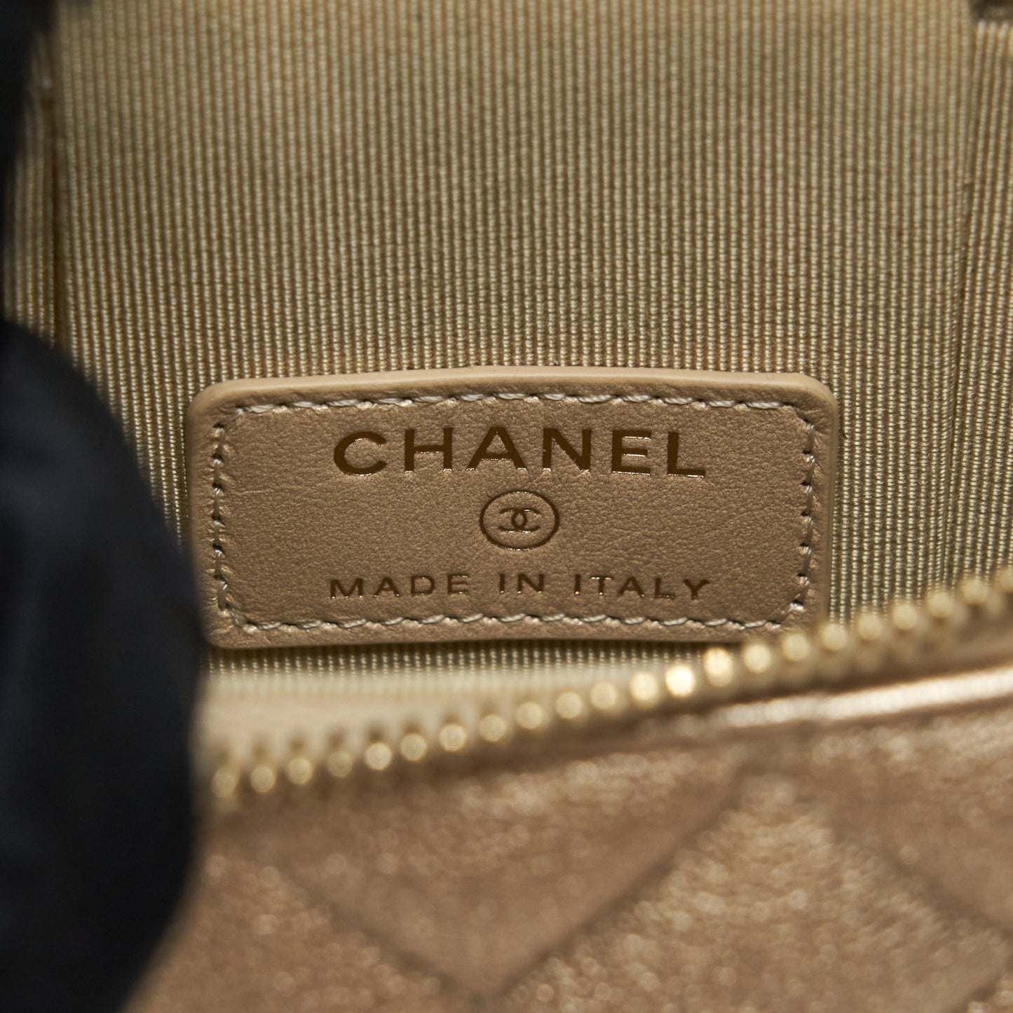 Chanel Classic Vanity Phone Holder With Chain Lambskin Gold GHW