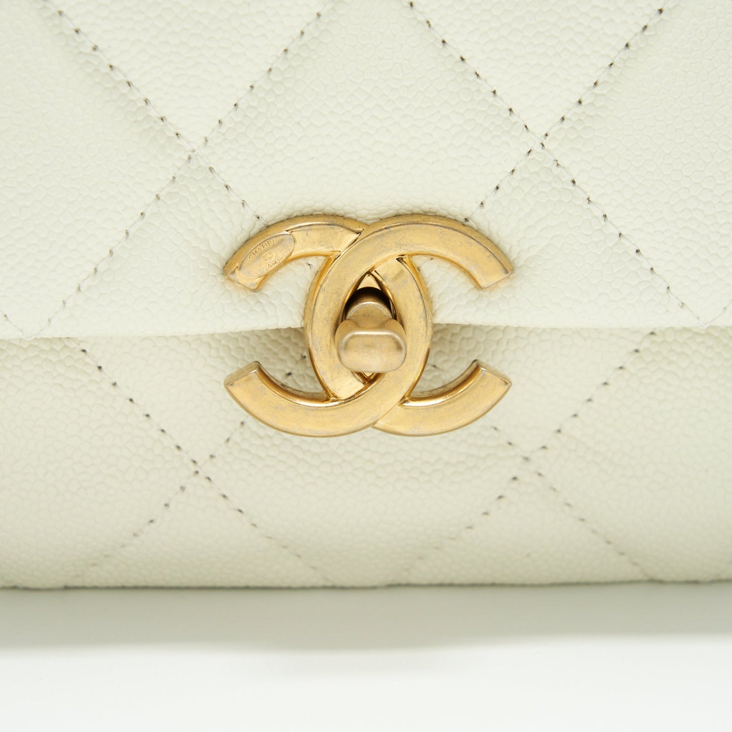 Chanel 22S Melody Medium Flap Bag Caviar White GHW (Microchip)