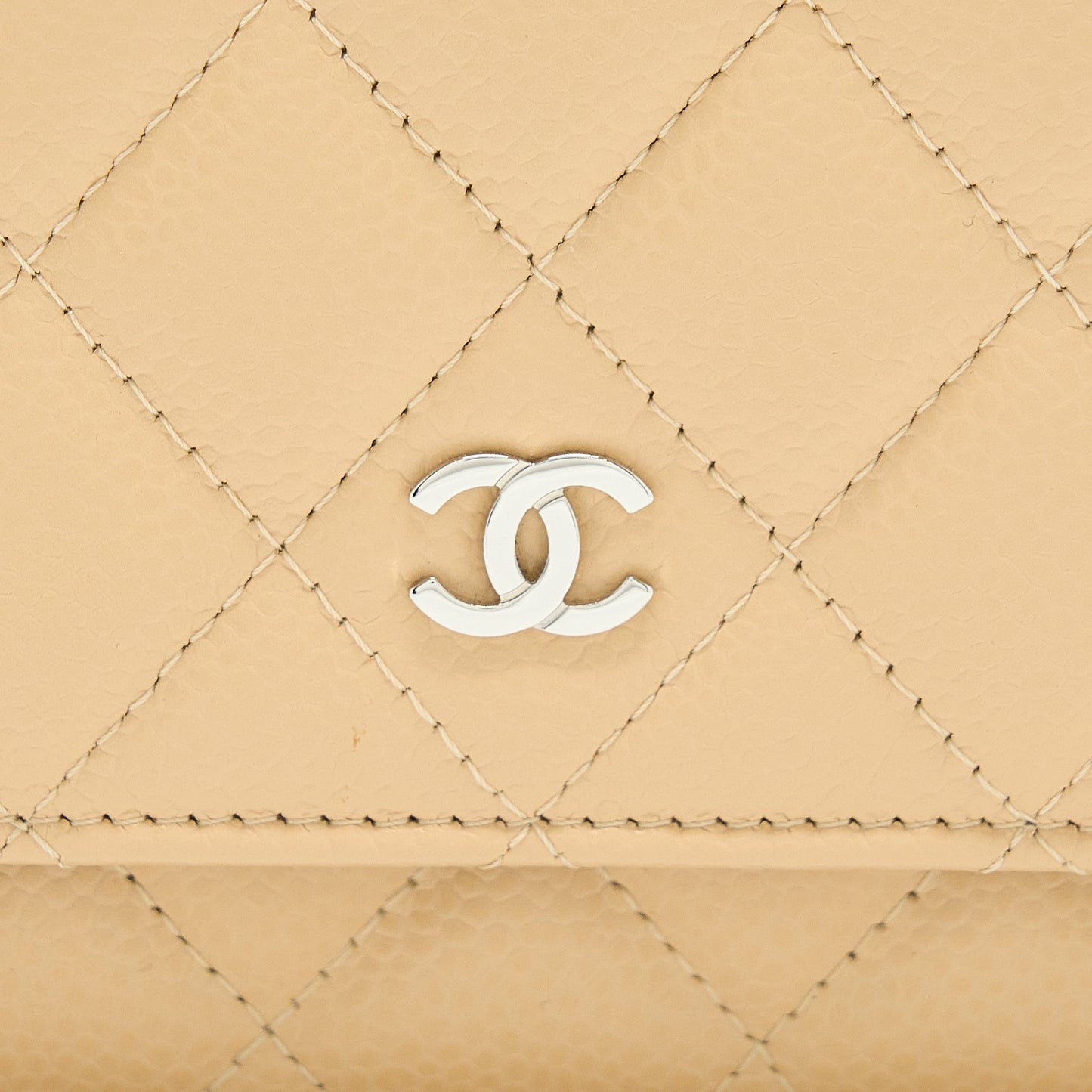 Chanel Classic Wallet On Chain Caviar Beige SHW (Microchip)