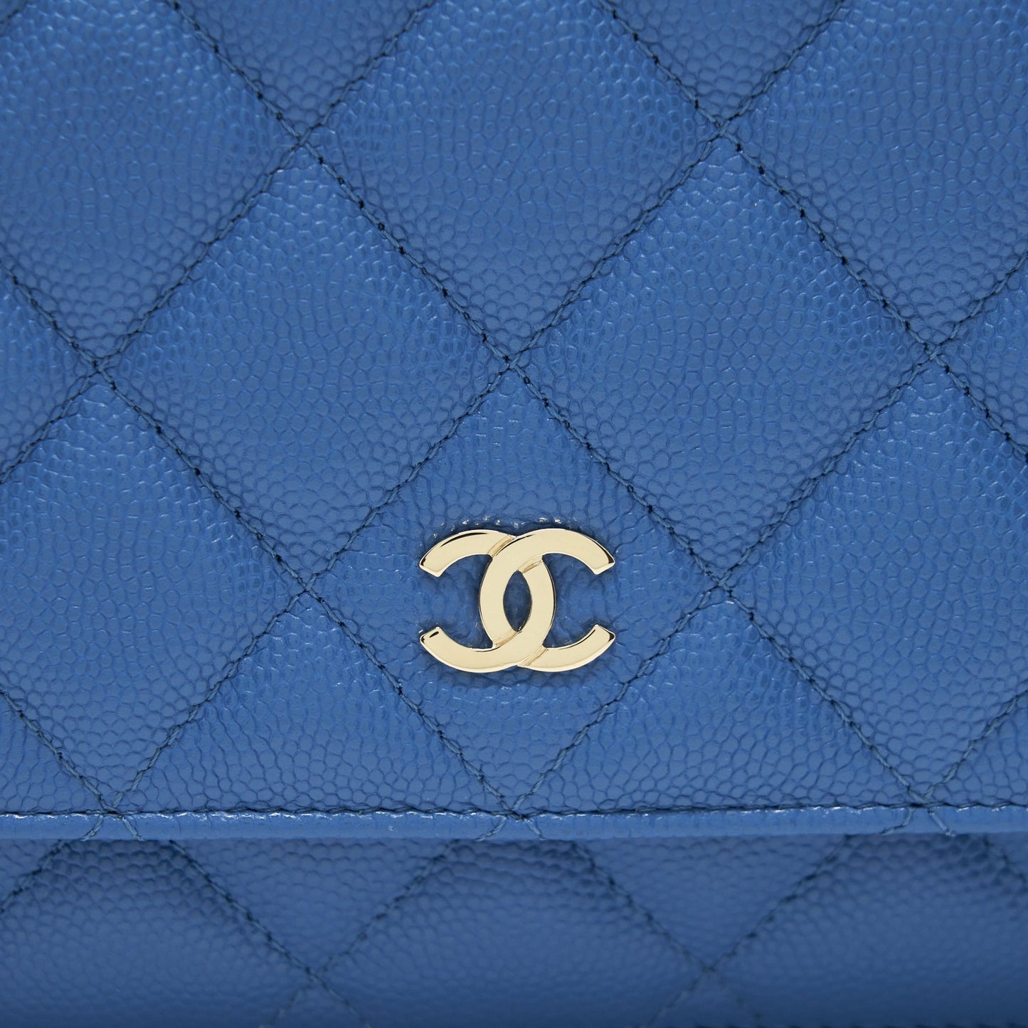 Chanel Classic Wallet On Chain Caviar Light Blue LGHW