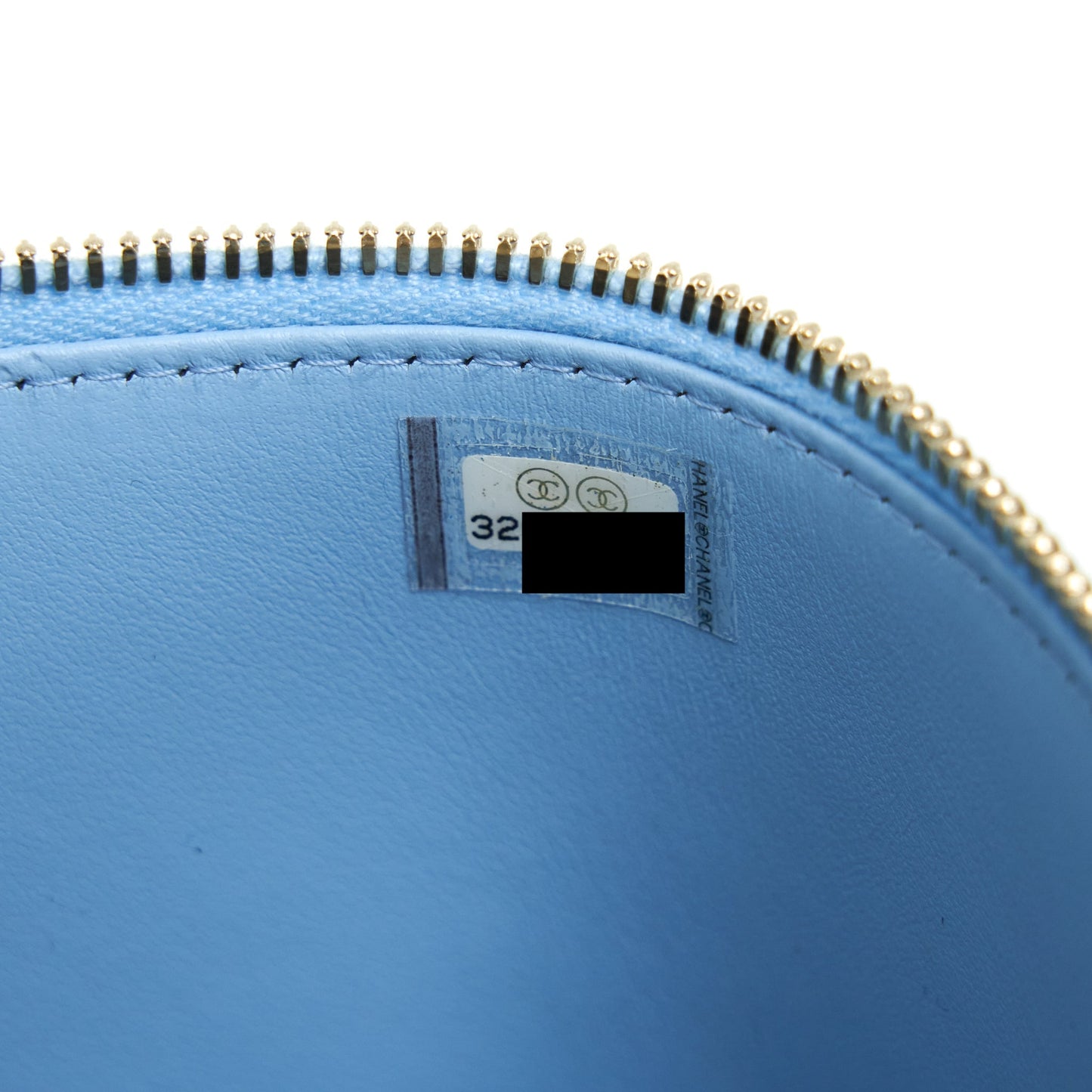 Chanel 22S Long Vanity Case With Letter Handle Caviar Light Blue GHW