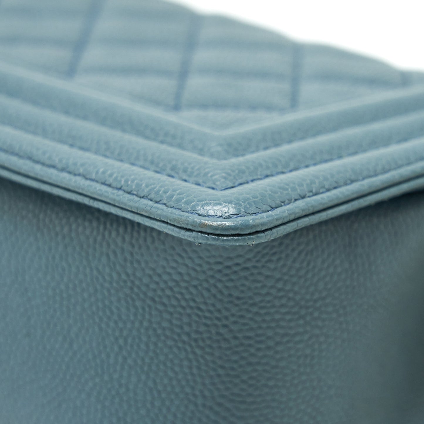 Chanel Small Boy Bag Caviar Greyish Blue Brushed GHW