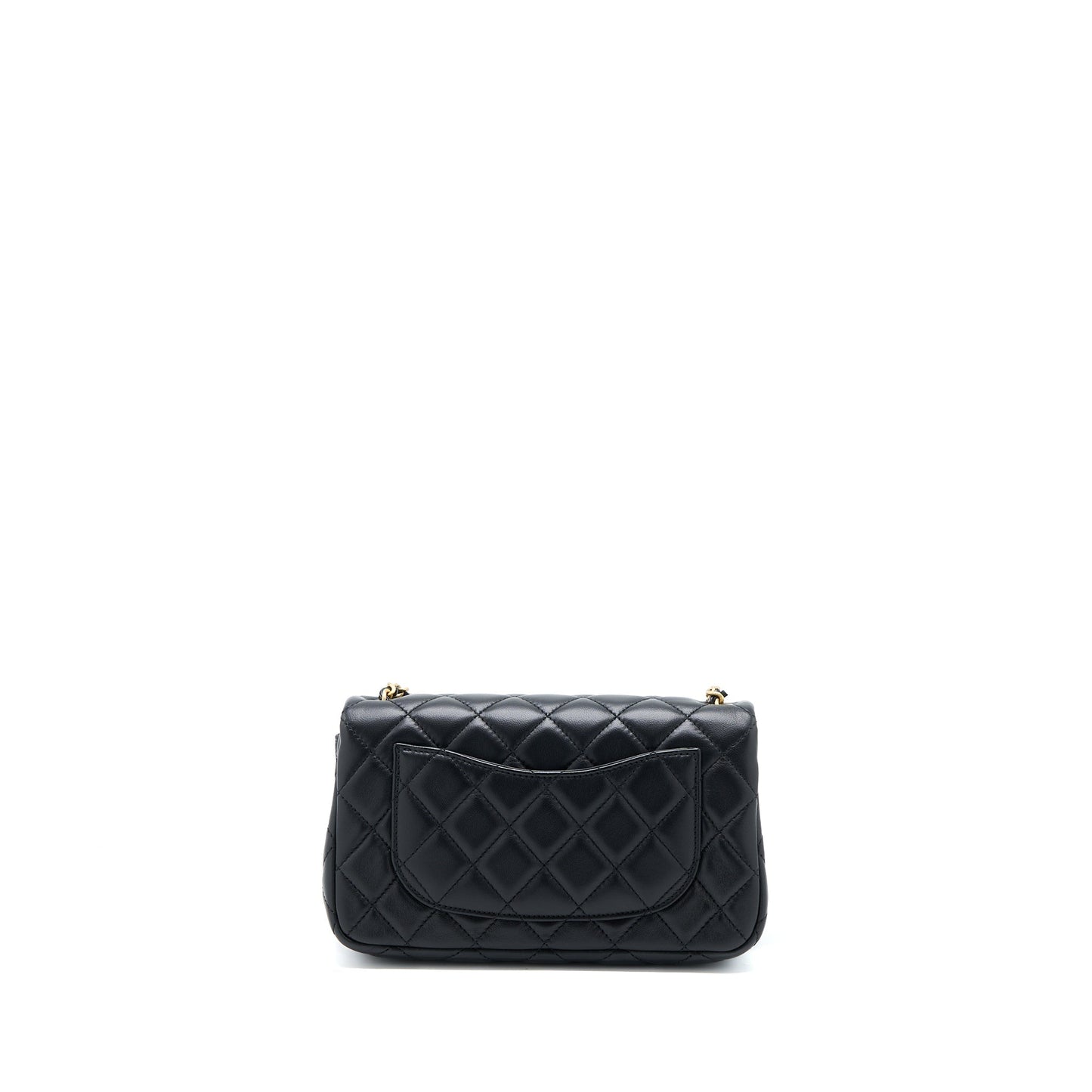 Chanel Pearl Crush Mini Rectangular Flap Bag Lambskin Black Brushed GHW