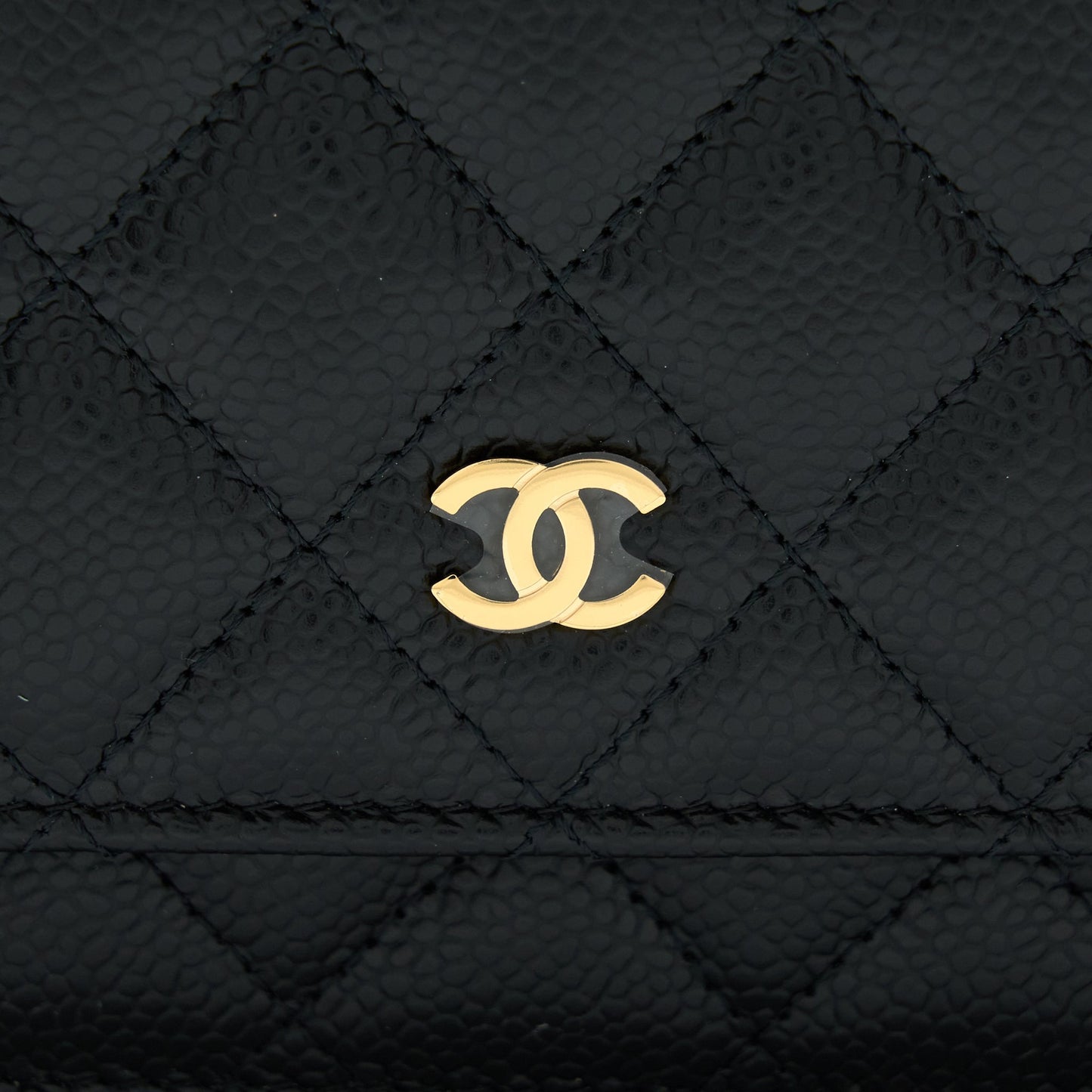 Chanel Classic Wallet On Chain Caviar Black GHW (Microchip)
