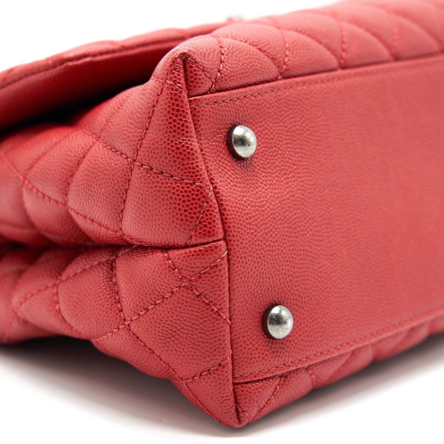 CHANEL COCO HANDLE SMALL FLAP BAG RED CALFSKIN RSHW