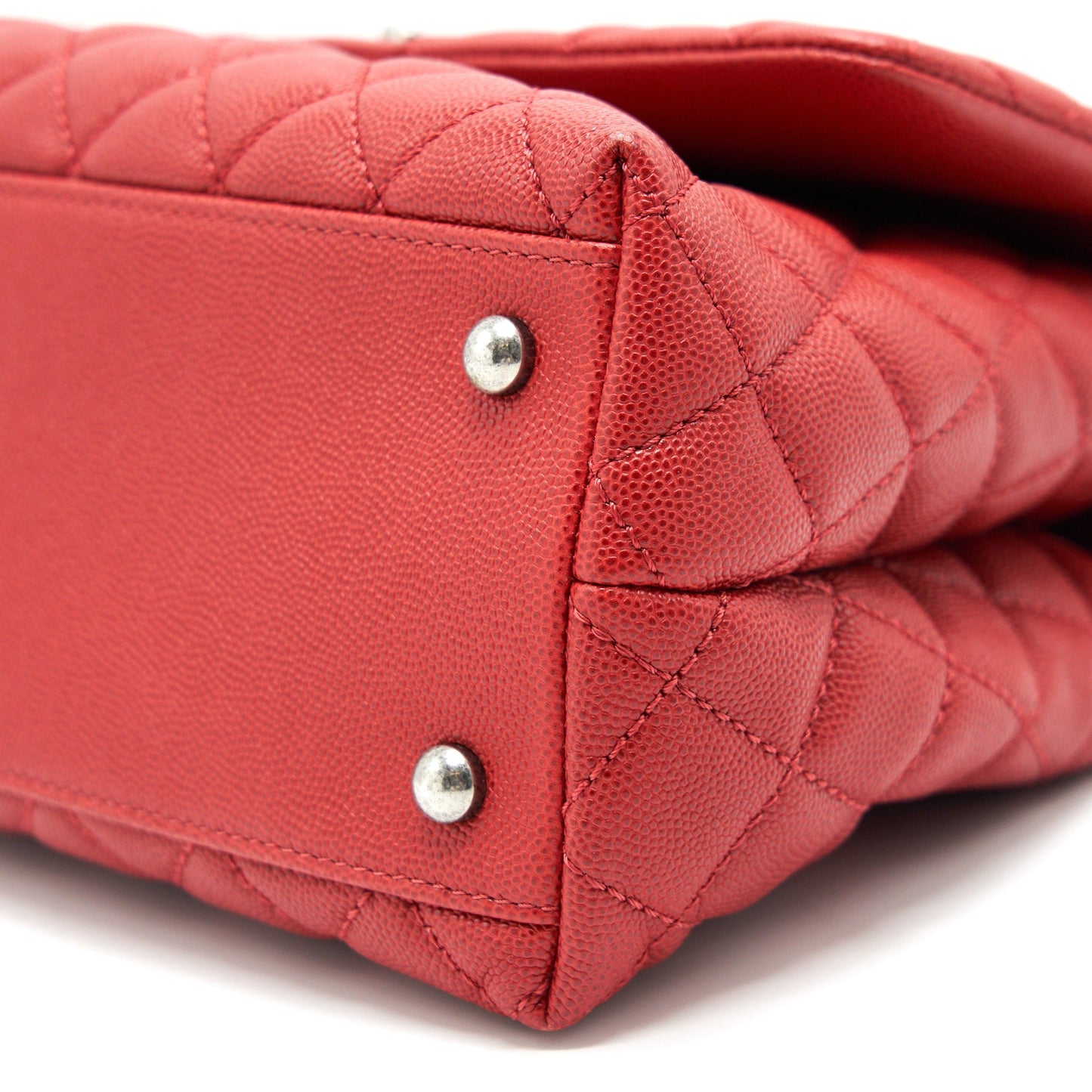 CHANEL COCO HANDLE SMALL FLAP BAG RED CALFSKIN RSHW