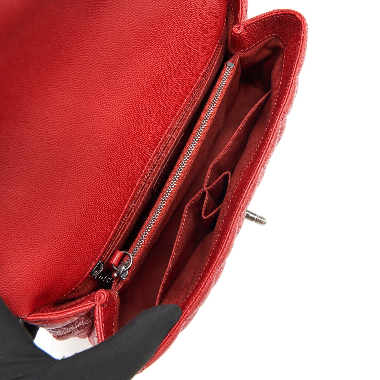 CHANEL COCO HANDLE SMALL FLAP BAG RED CALFSKIN RSHW