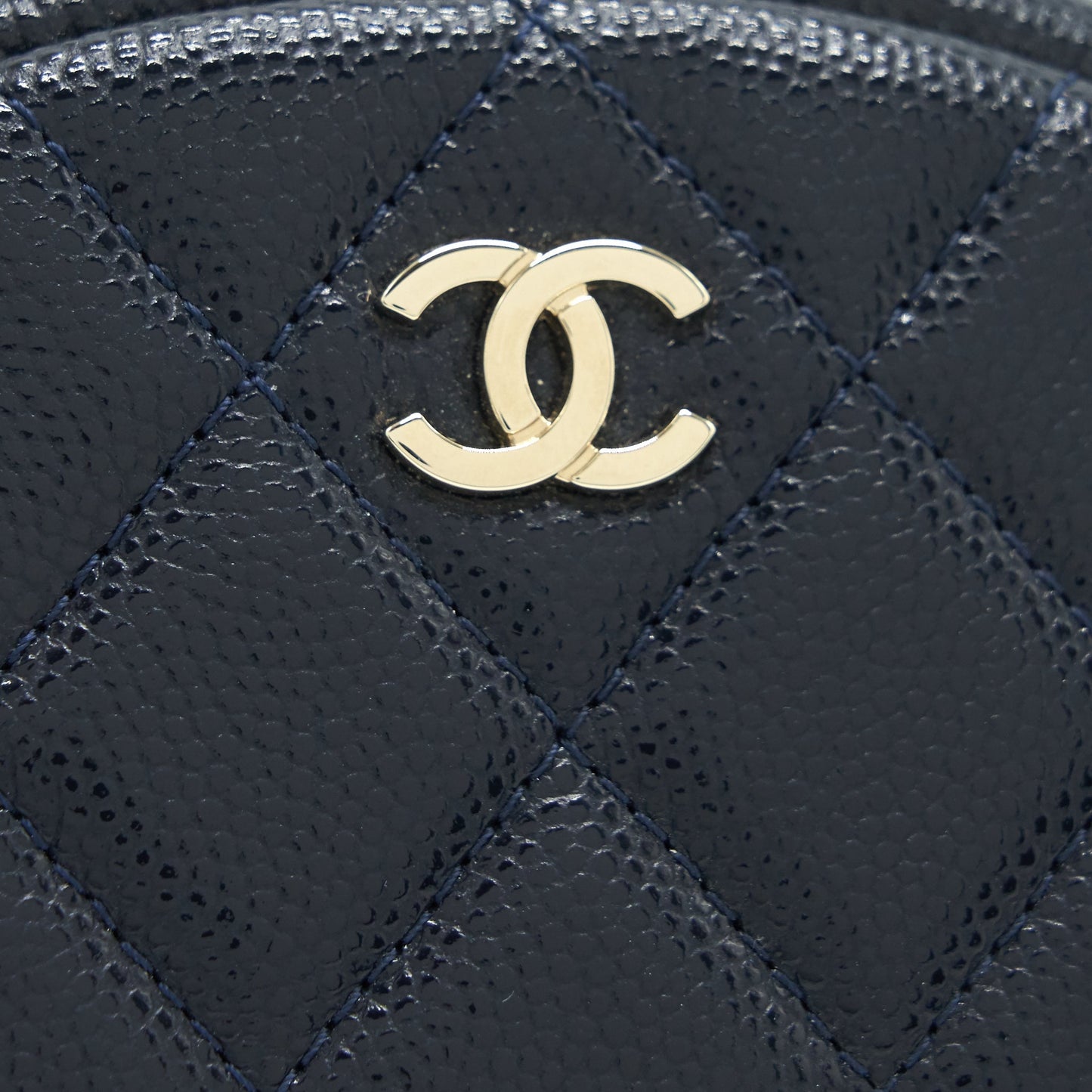 Chanel Round Coin Purse Caviar Navy