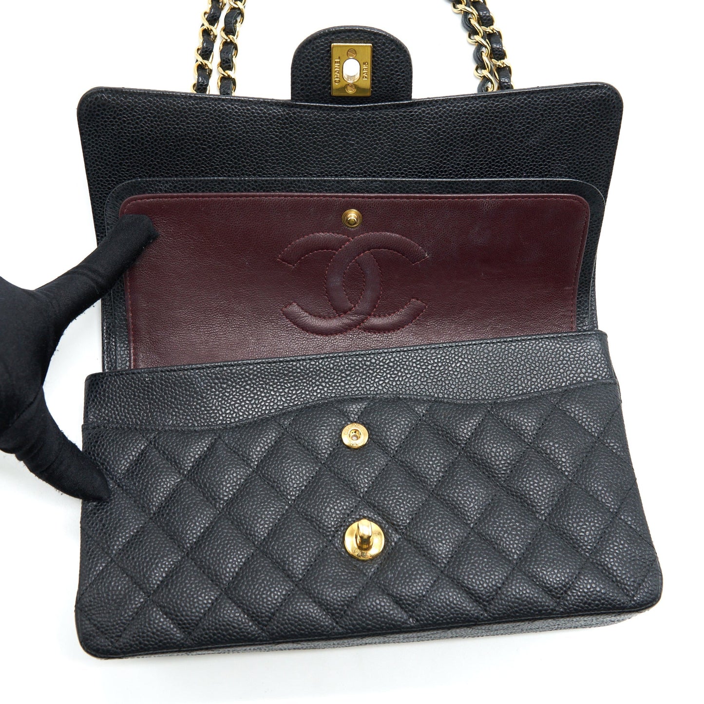 Chanel Medium Classic Double Flap Bag Caviar Black GHW