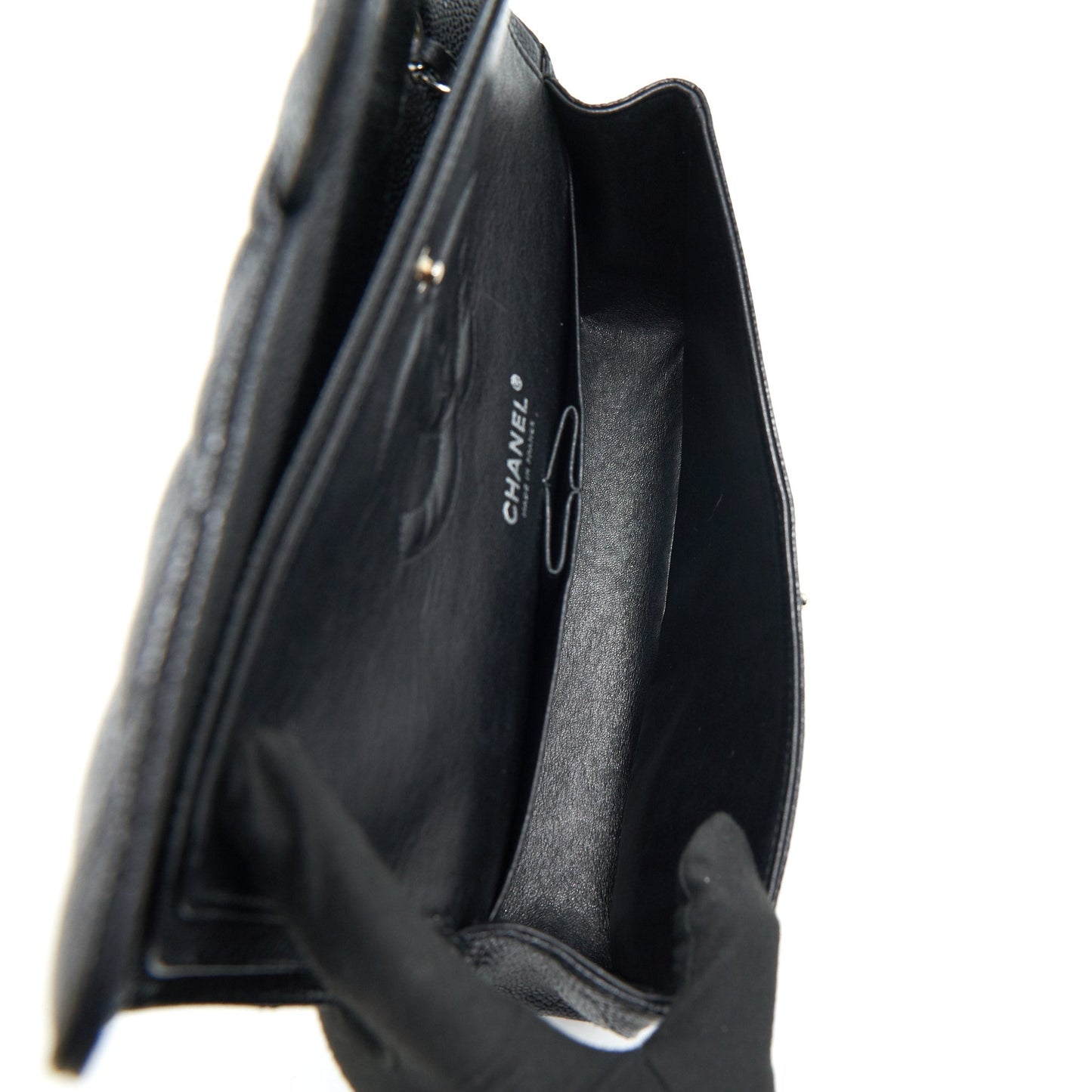 Chanel Medium Classic Double Flap Caviar Black SHW serial 12