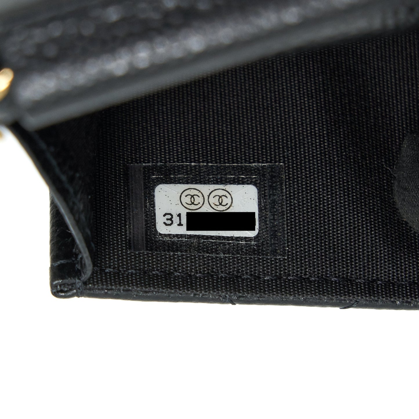 Chanel 21A Flap Card Holder With Chain Black GHW