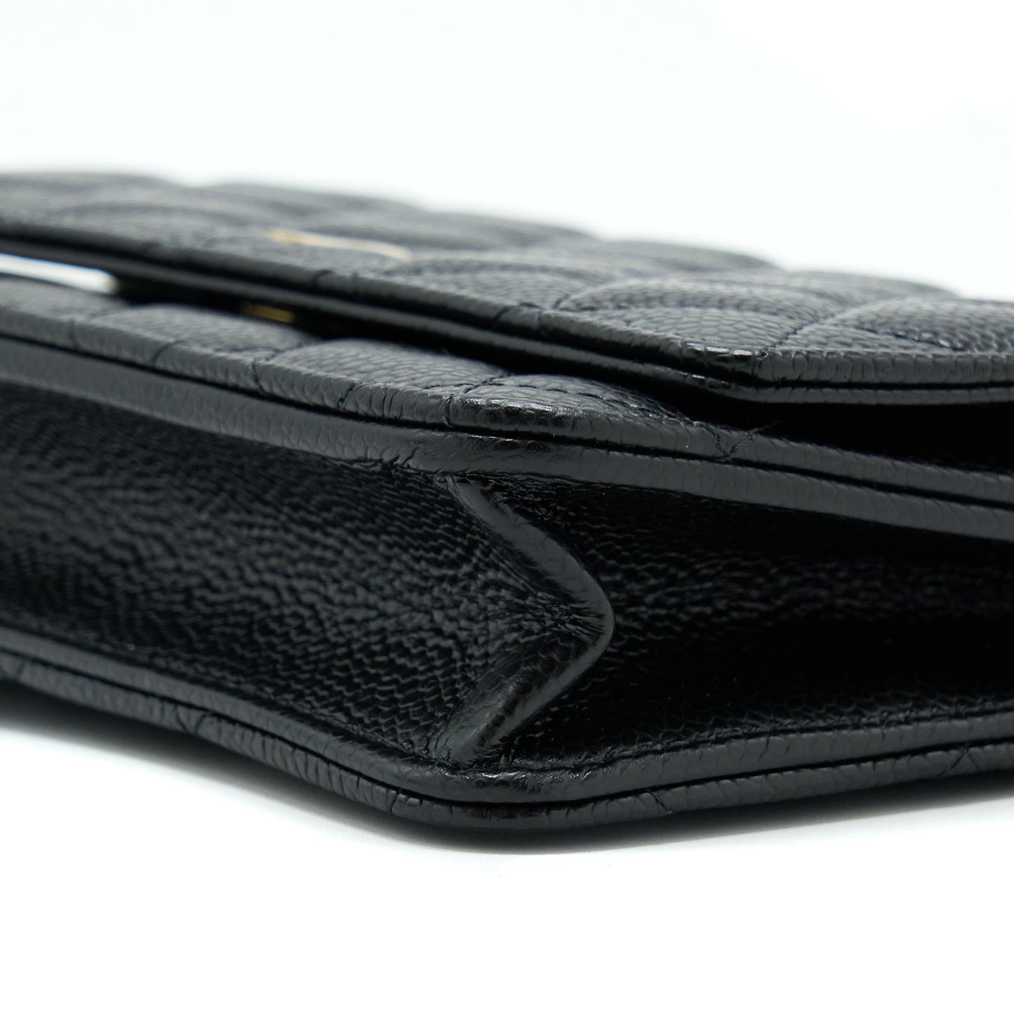 Chanel Classic Wallet On Chain Caviar Black GHW (Microchip)