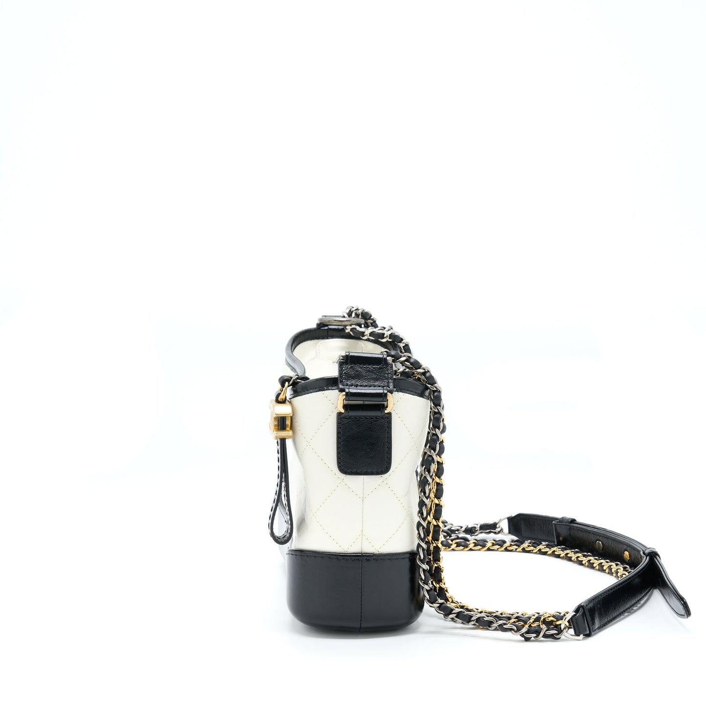 Chanel Small Gabrielle Hobo Bag White/Black Multicolour Hardware