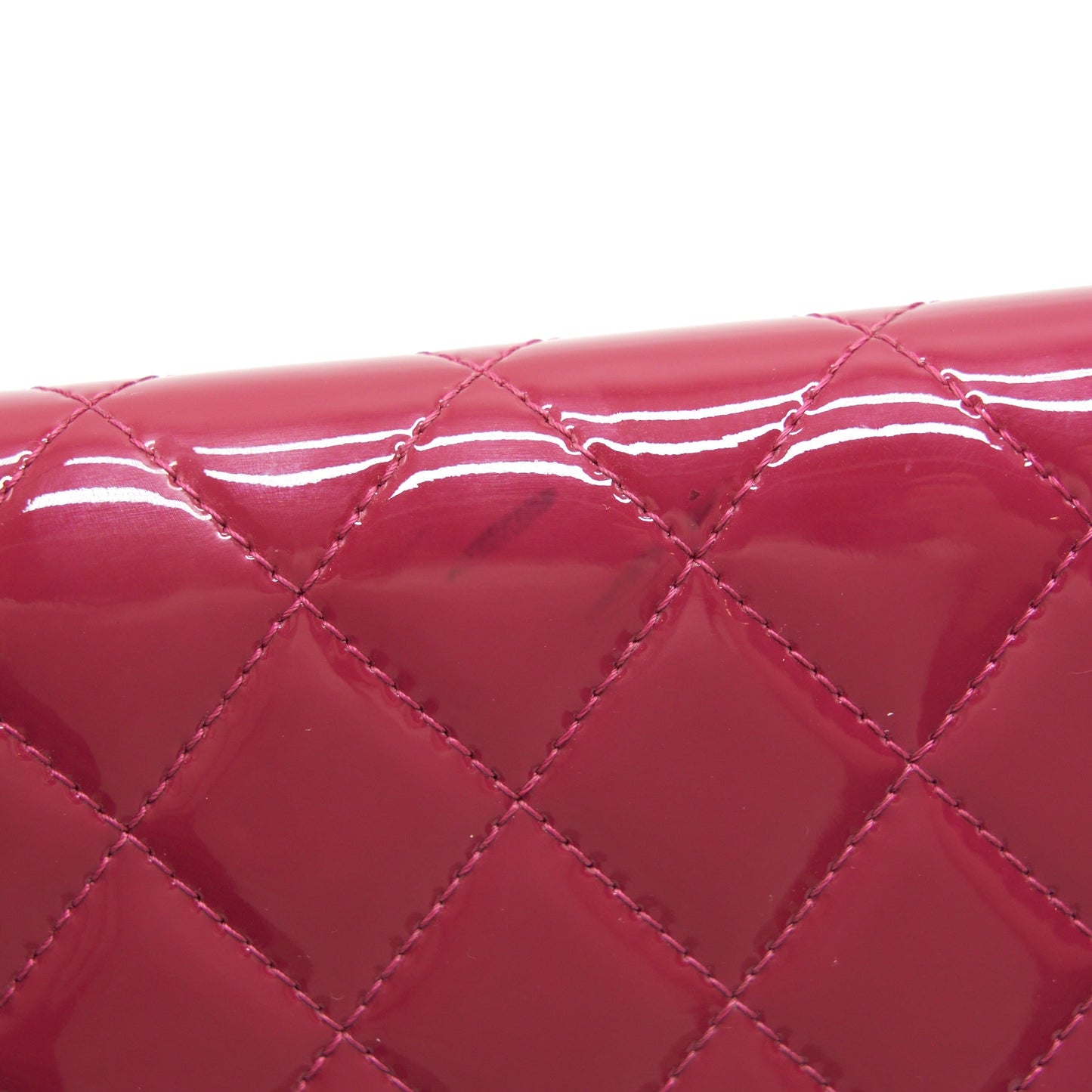 Chanel Long Zip Wallet Patent Fuchsia SHW