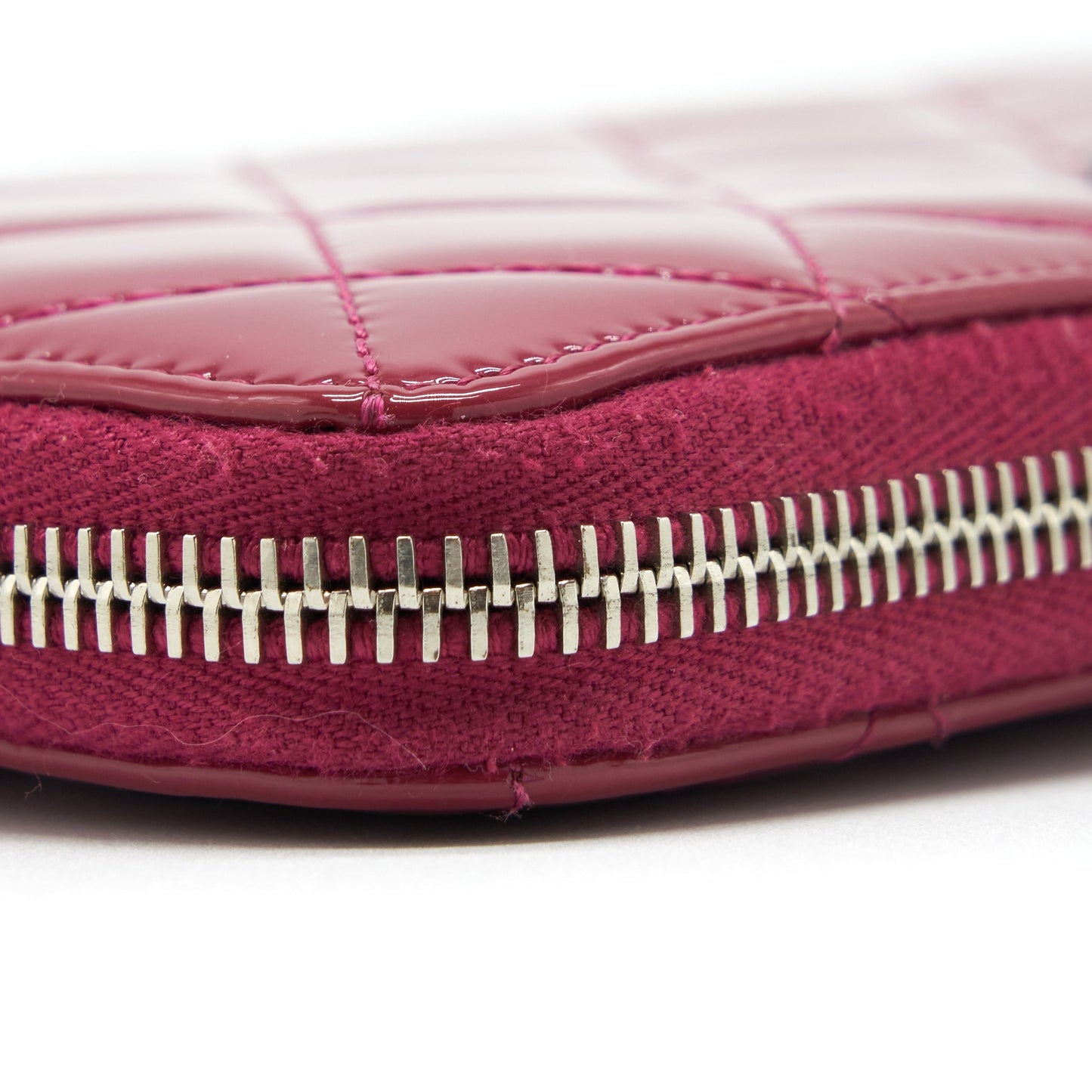 Chanel Long Zip Wallet Patent Fuchsia SHW
