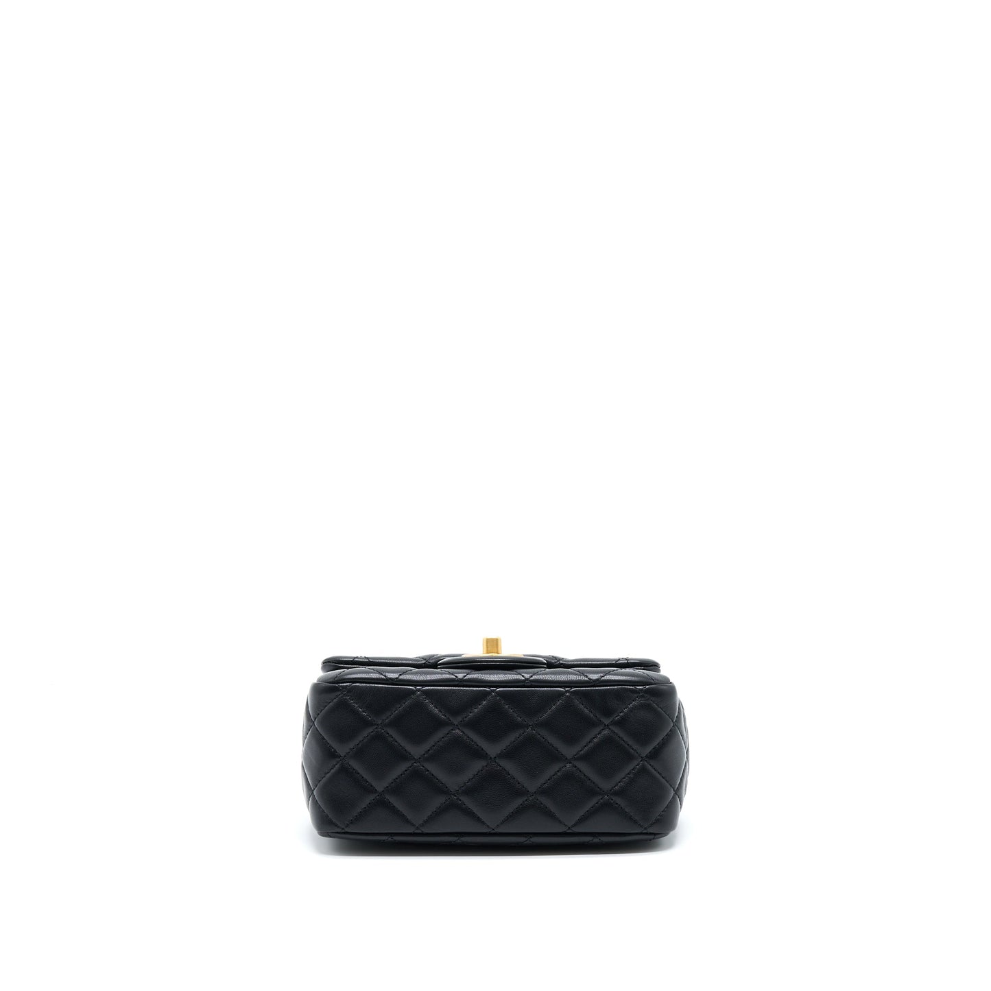 Chanel Pearl Crush Mini Square Flap Bag Lambskin Black GHW (Microchip)