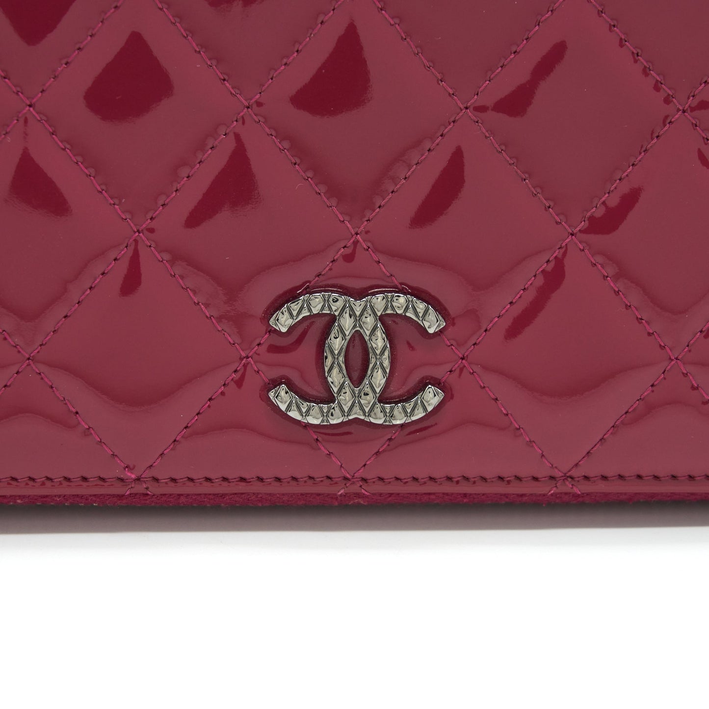 Chanel Long Zip Wallet Patent Fuchsia SHW
