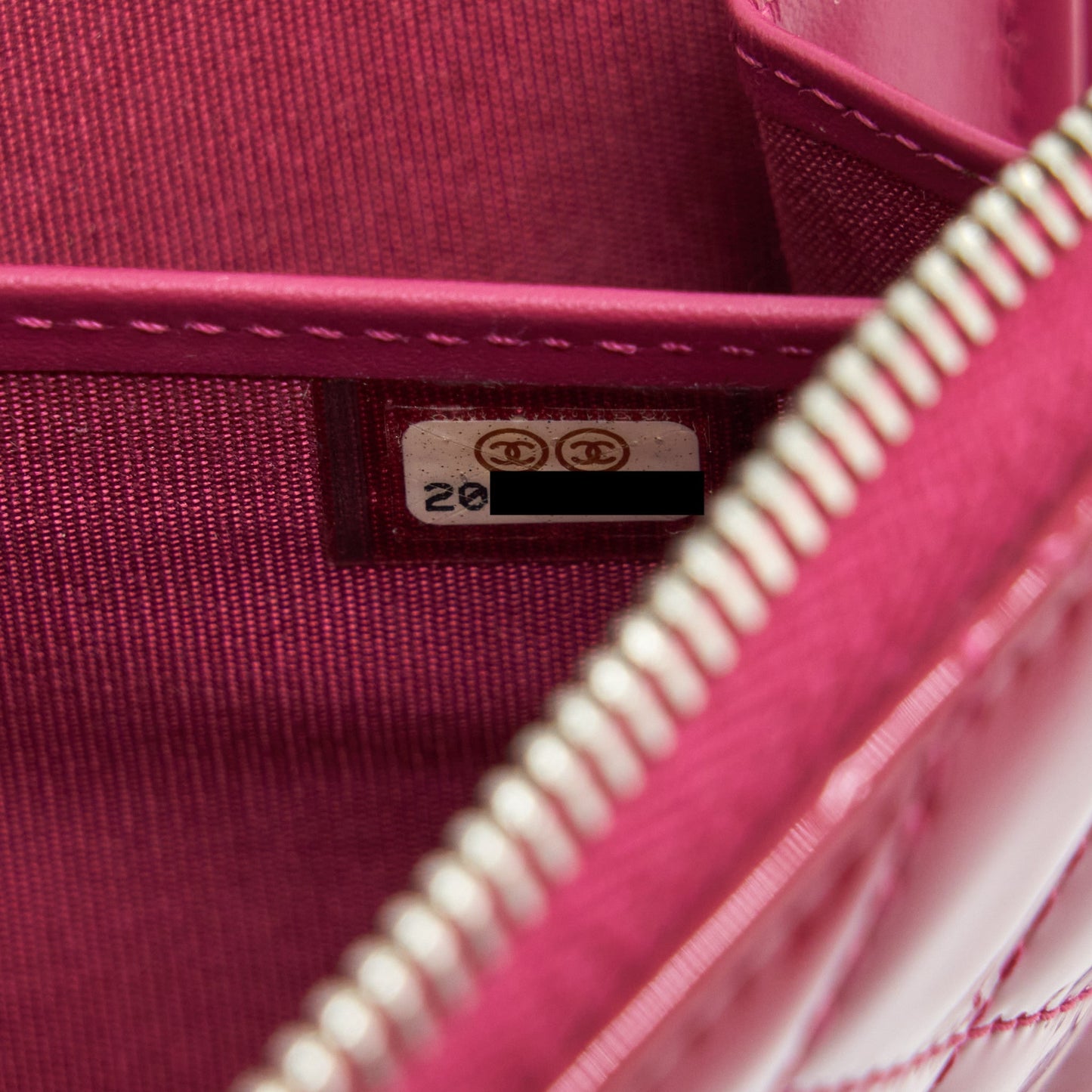 Chanel Long Zip Wallet Patent Fuchsia SHW