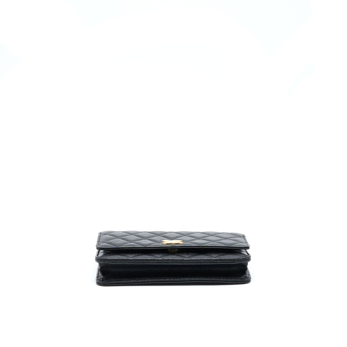 Chanel Letter Top Handle Wallet On Chain Caviar Black GHW (Microchip)
