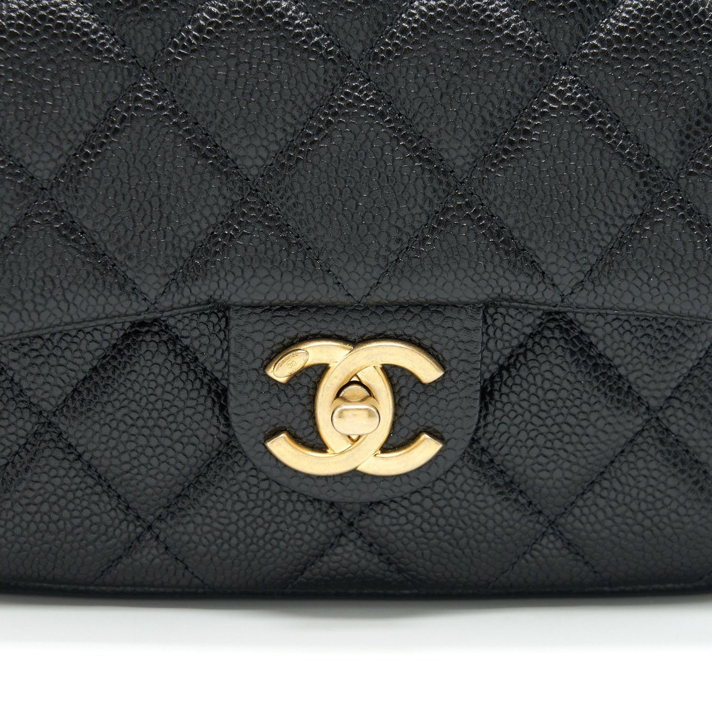Chanel 21A Mini Square Flap Bag Caviar Black GHW
