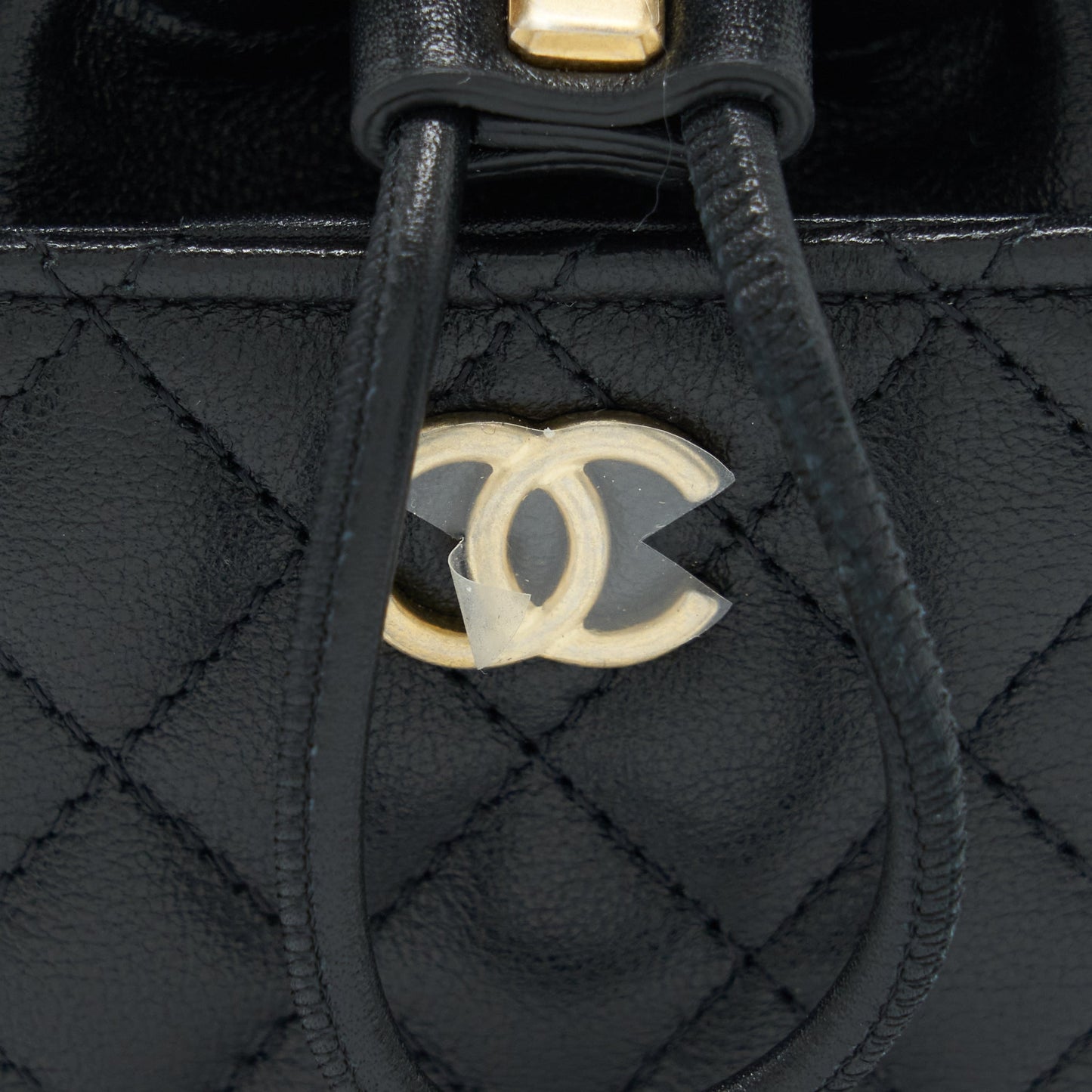 Chanel Mini Vanity Pouch With Chain Lambskin Black GHW