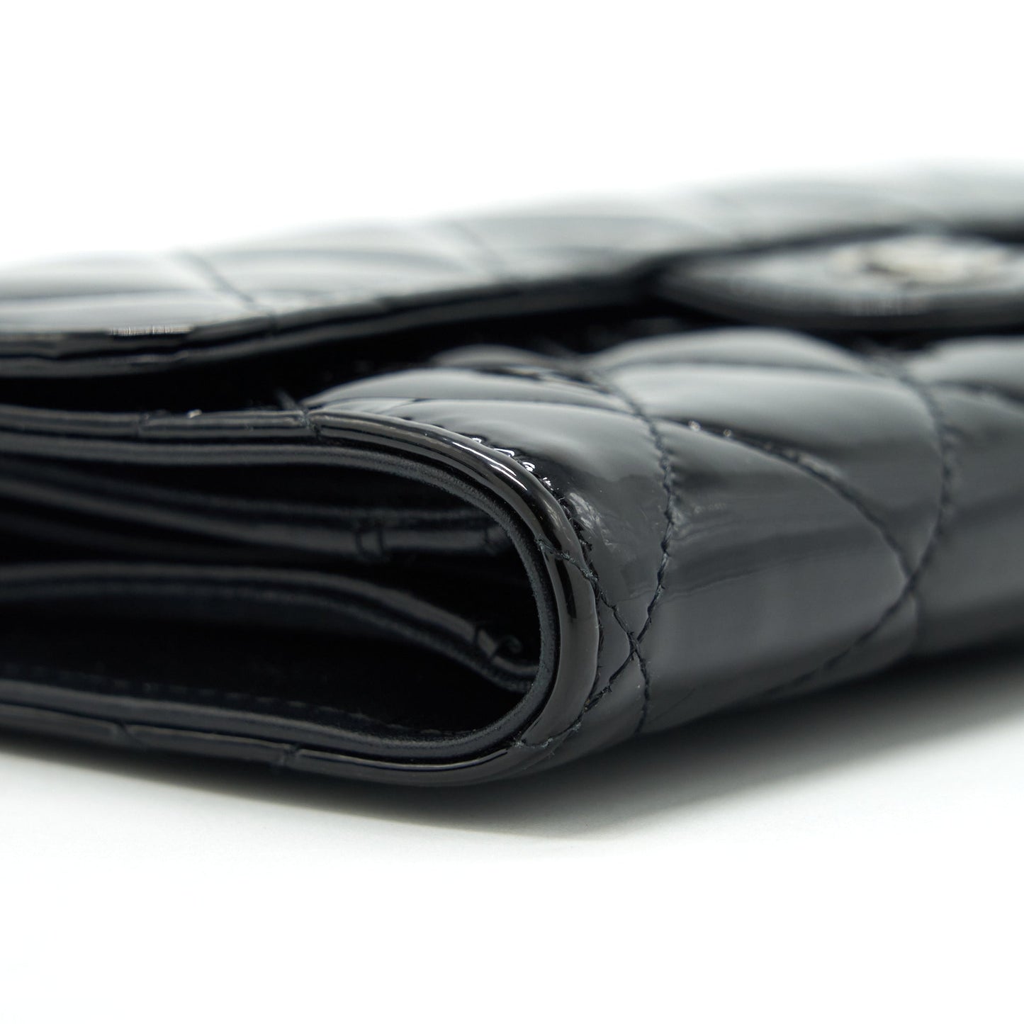 Chanel Classic Flap Long Wallet Patent Black SHW