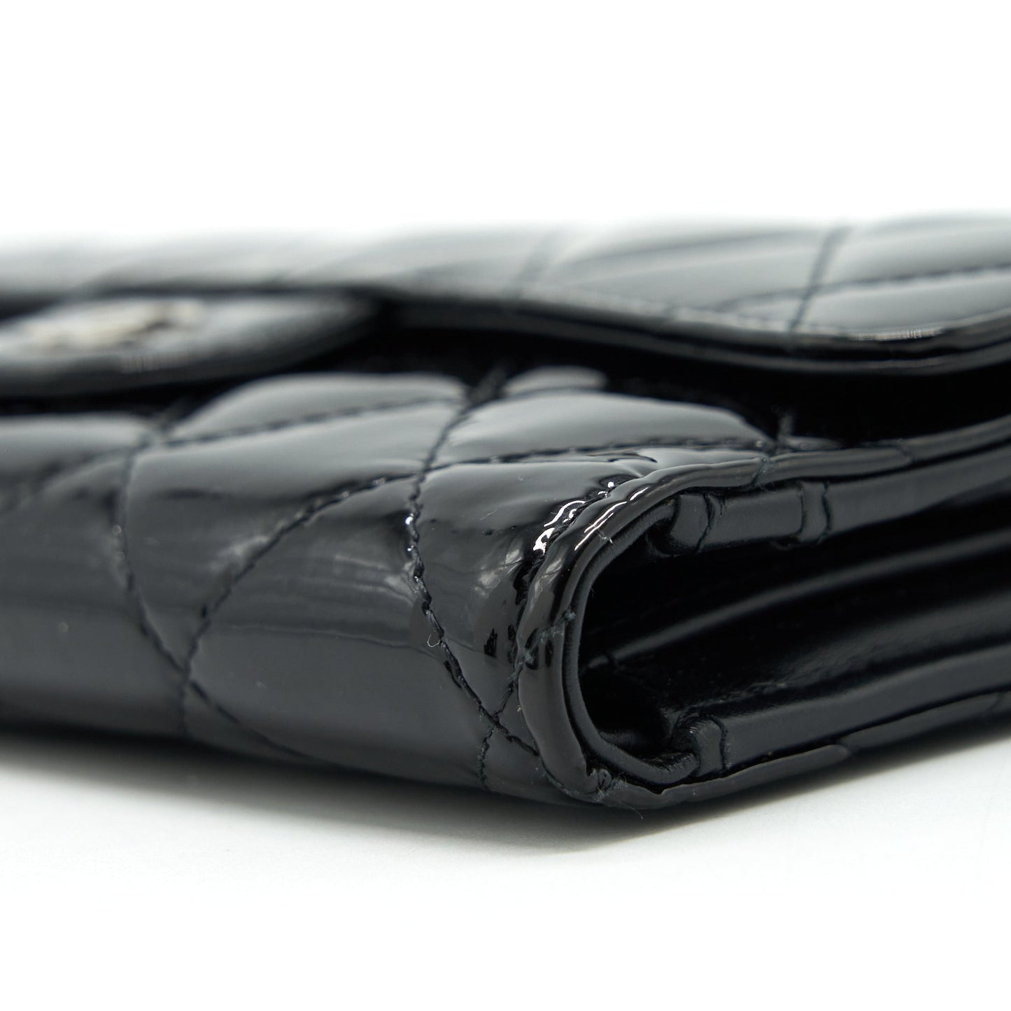 Chanel Classic Flap Long Wallet Patent Black SHW