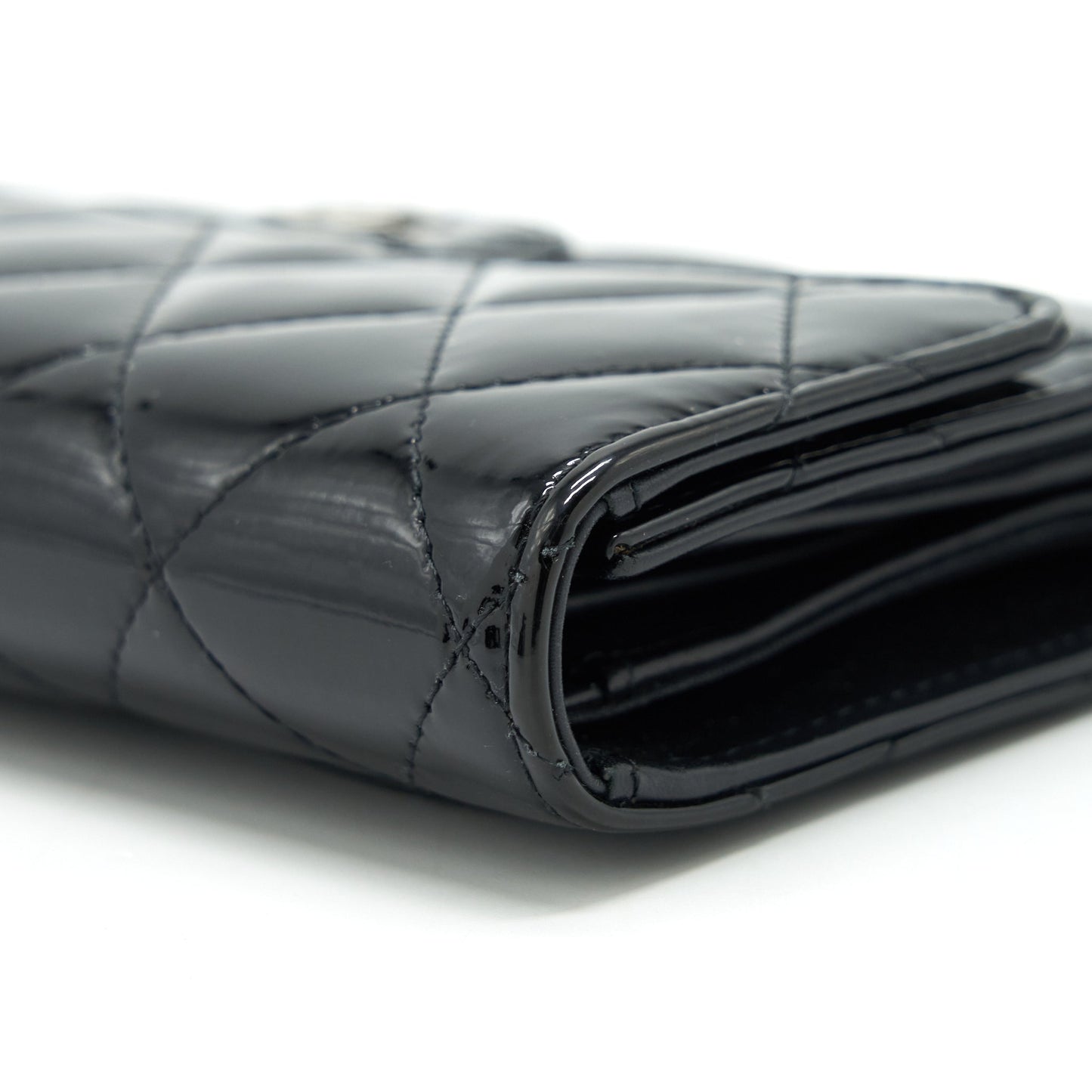 Chanel Classic Flap Long Wallet Patent Black SHW