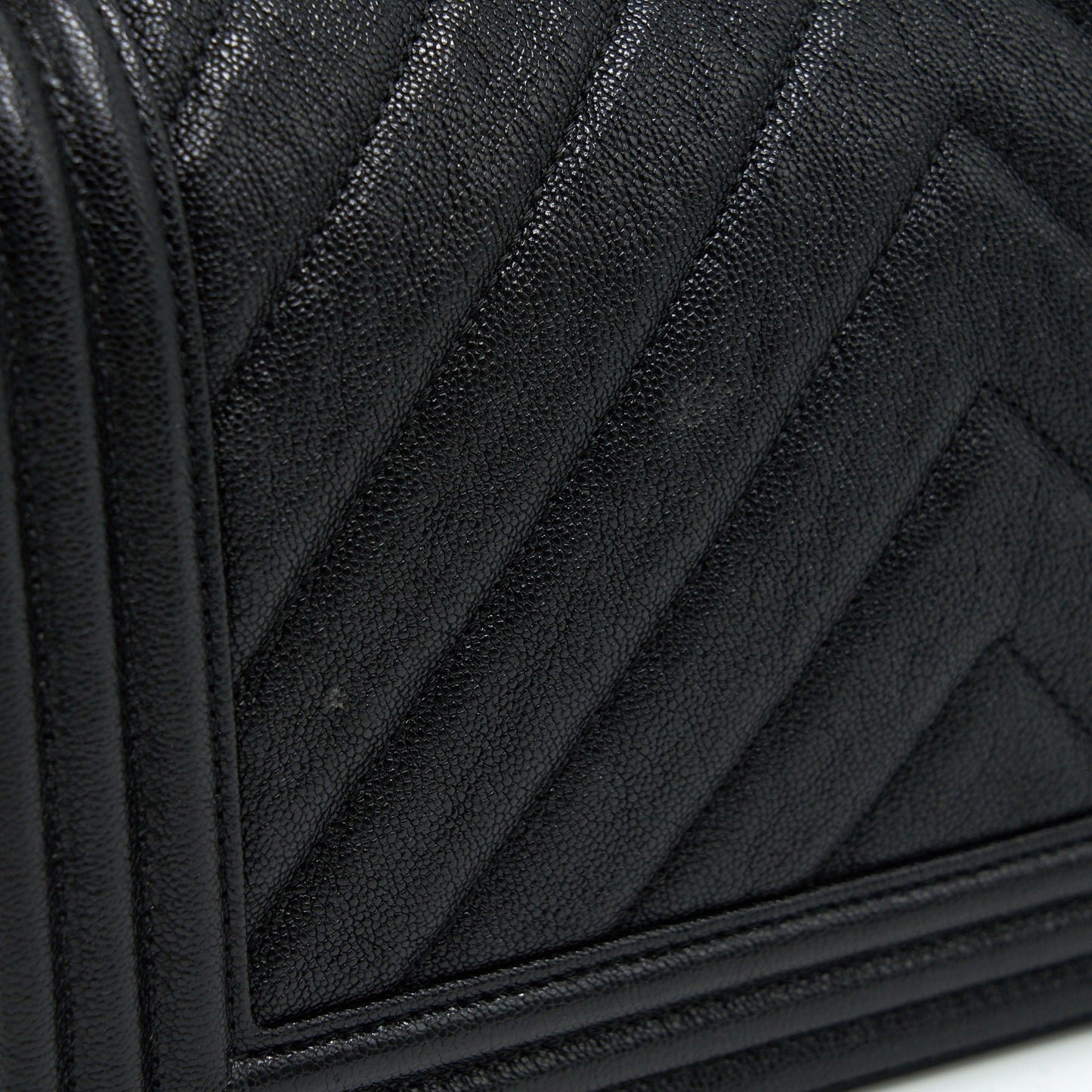 Chanel Chevron medium Boy Chanel Handbag Caviar Black GHW