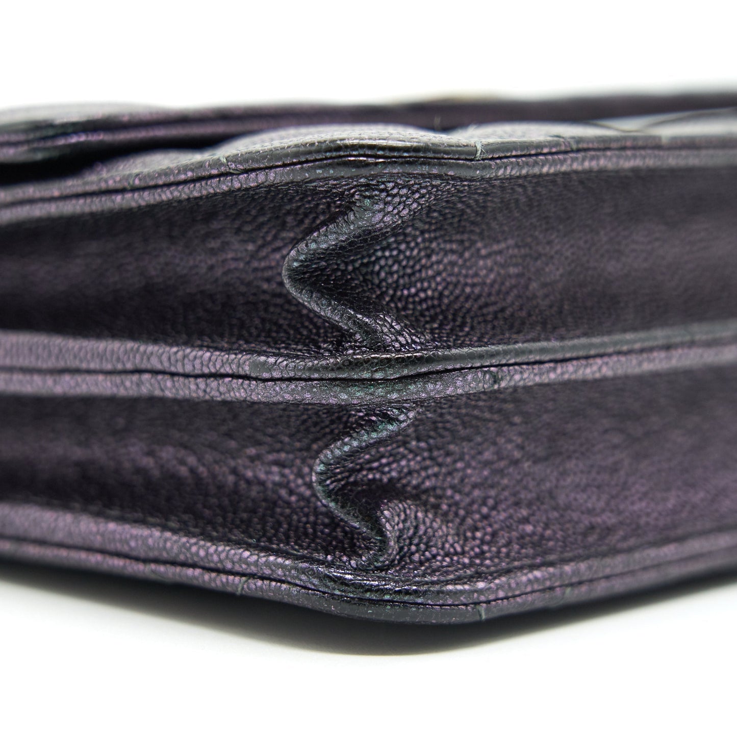Chanel Classic Square Wallet on Chain Caviar Iridescent Purple LGHW