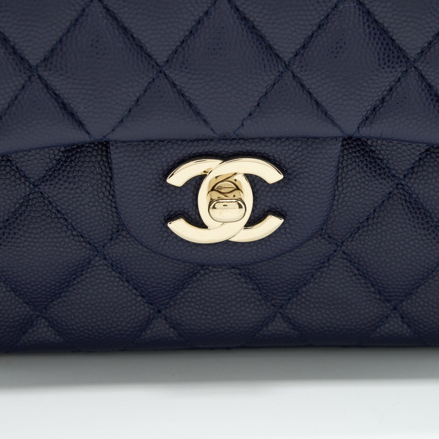 Chanel Small Classic Flap Bag Caviar Dark Blue LGHW