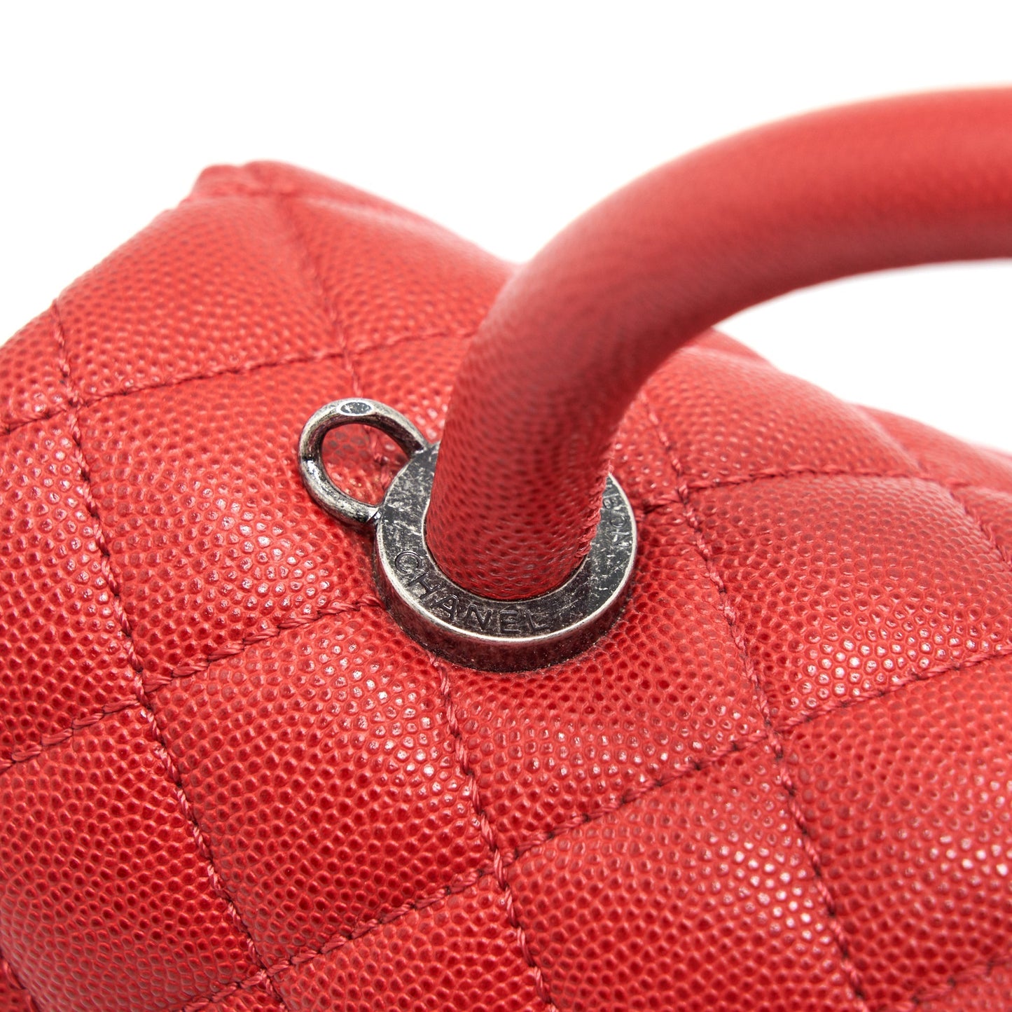 CHANEL COCO HANDLE SMALL FLAP BAG RED CALFSKIN RSHW