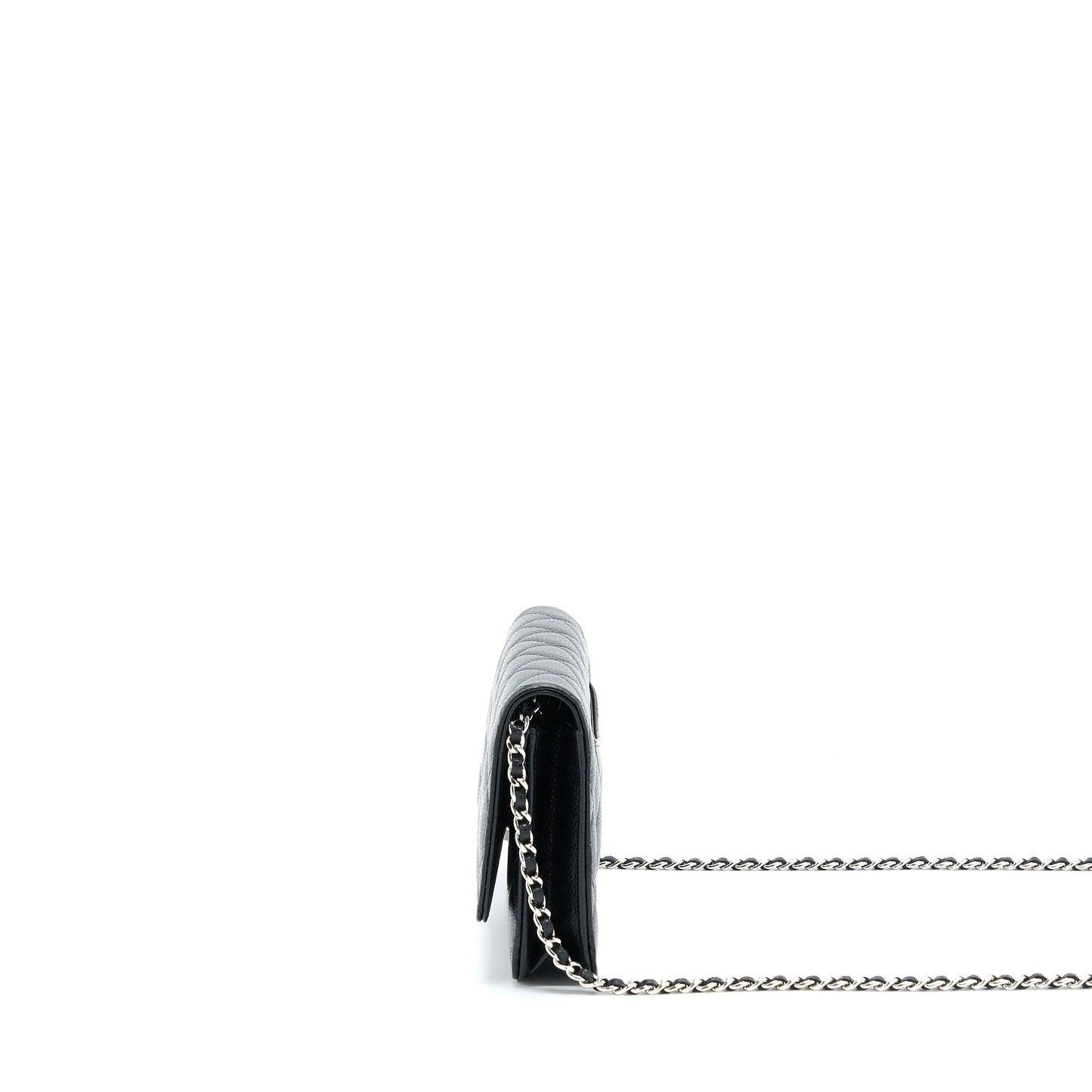 Chanel Classic Wallet On Chain Caviar Black SHW (Microchip)