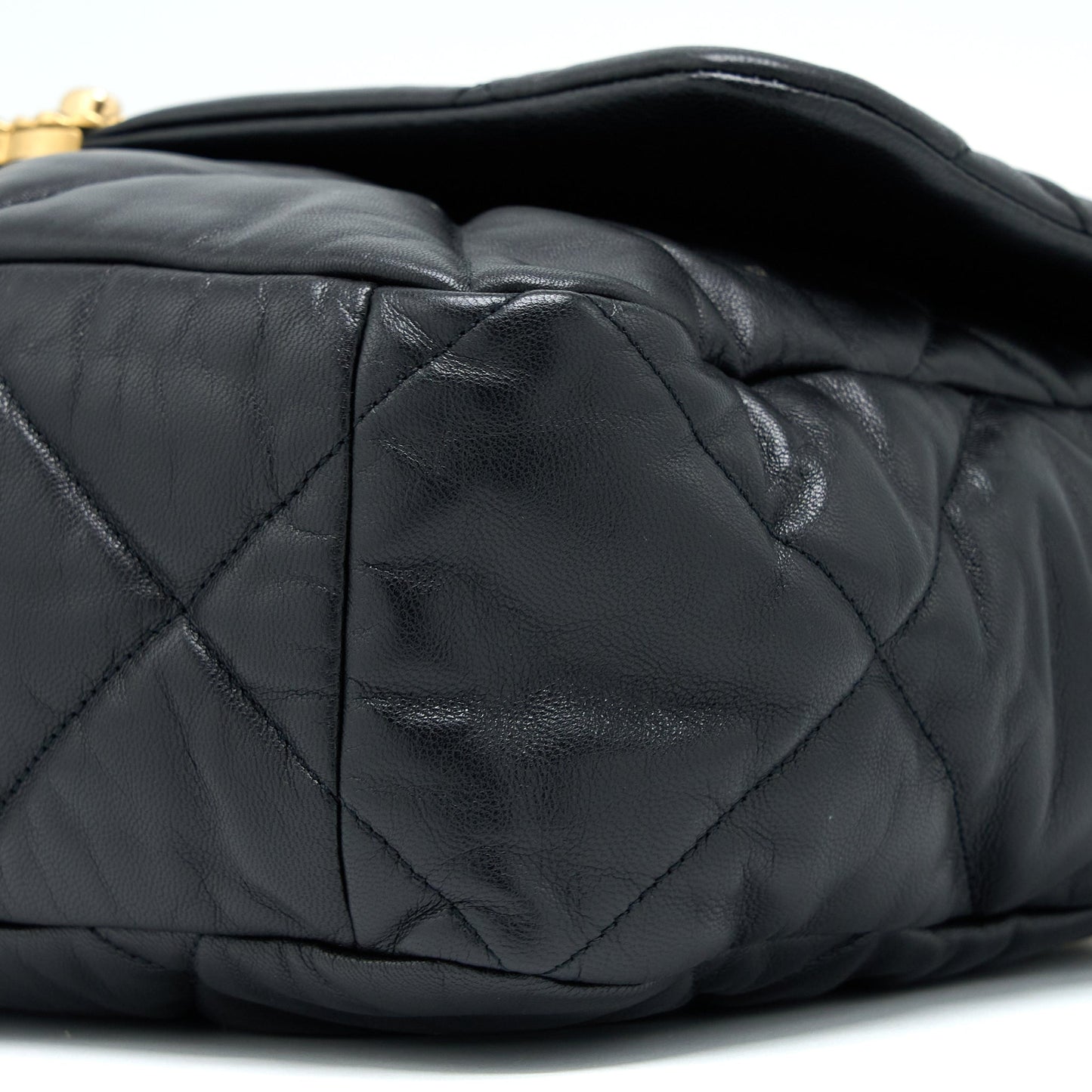 Chanel MAXI 19 Bag Goatskin Black Multicolour Hardware