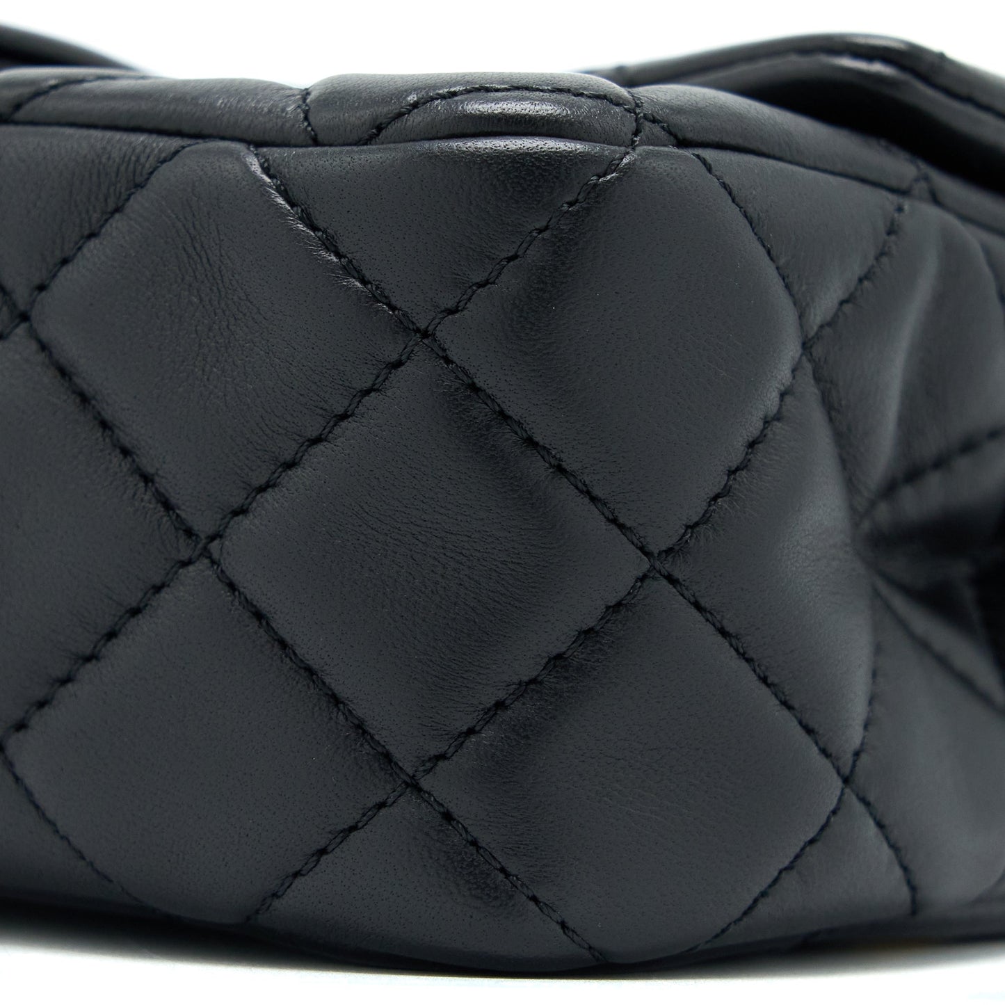 Chanel Pearl Crush Mini Rectangular Flap Bag Lambskin Black Brushed GHW