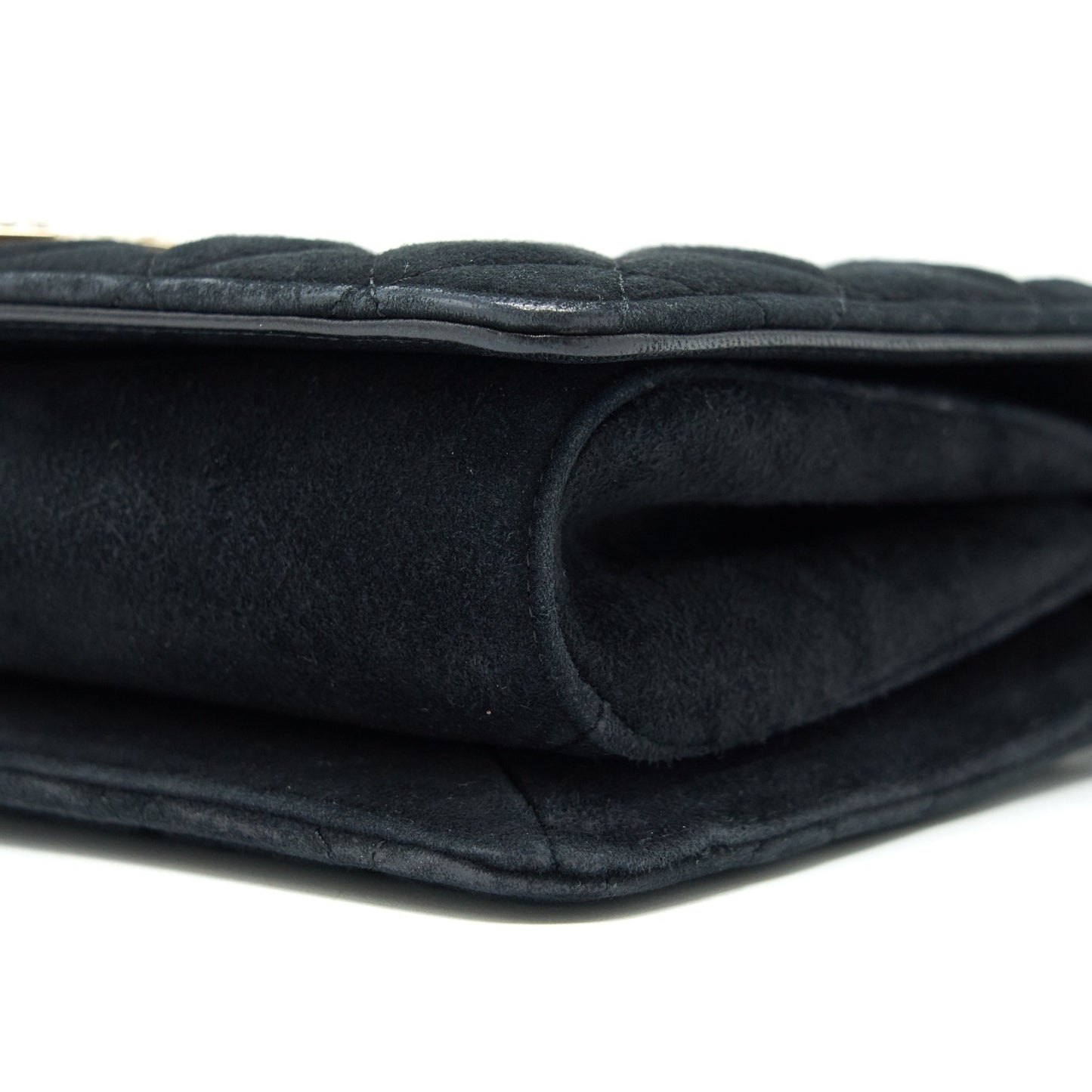 Chanel Quilted Velvet CC Logo Flap Bag black LGHW