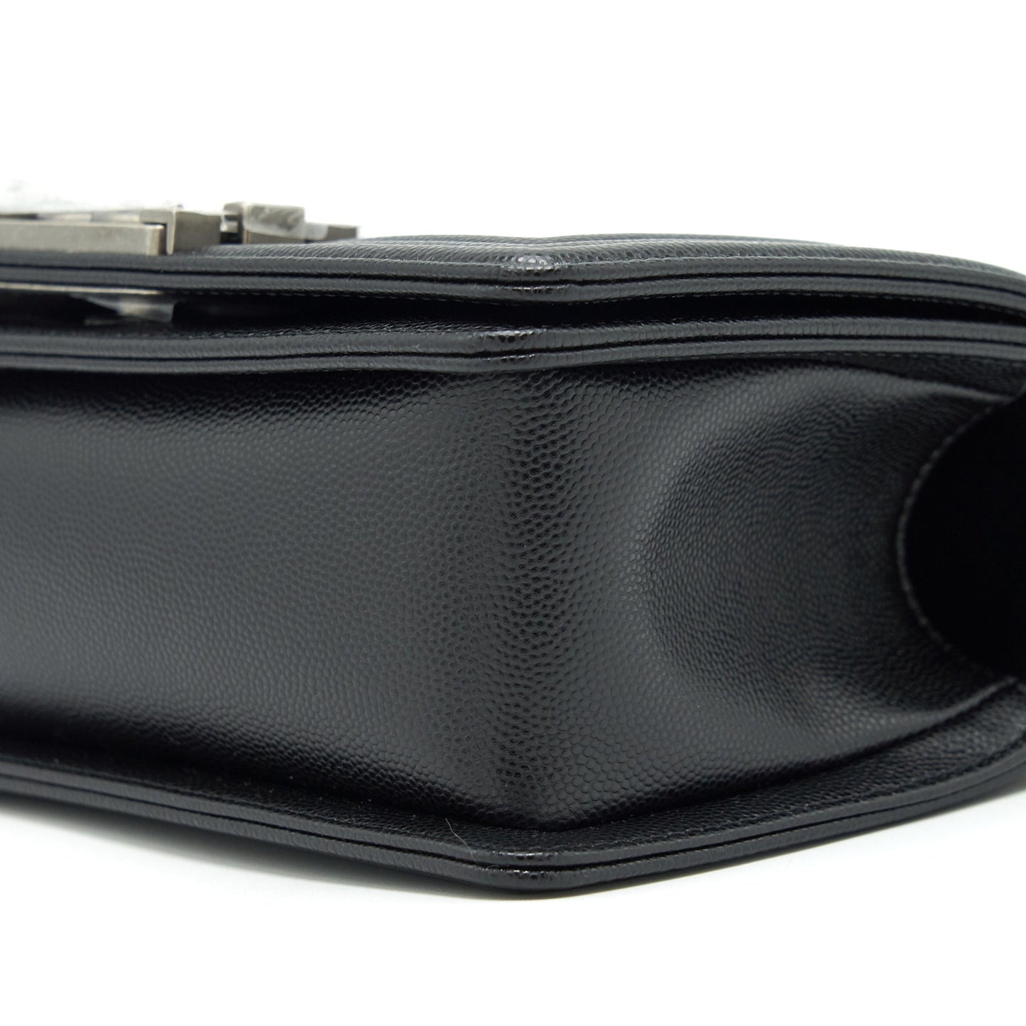 Chanel Small Boy Bag Caviar Black Ruthenium Sliver Hardware (Microchip