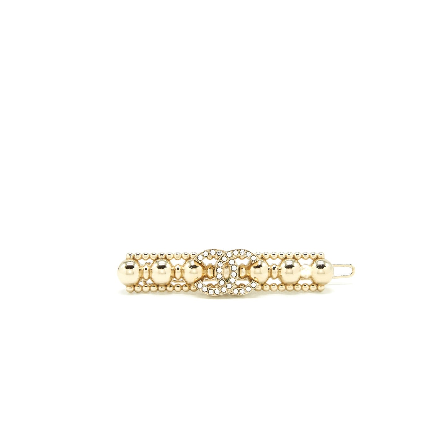 Chanel CC Logo Hair Clip Light Gold Tone