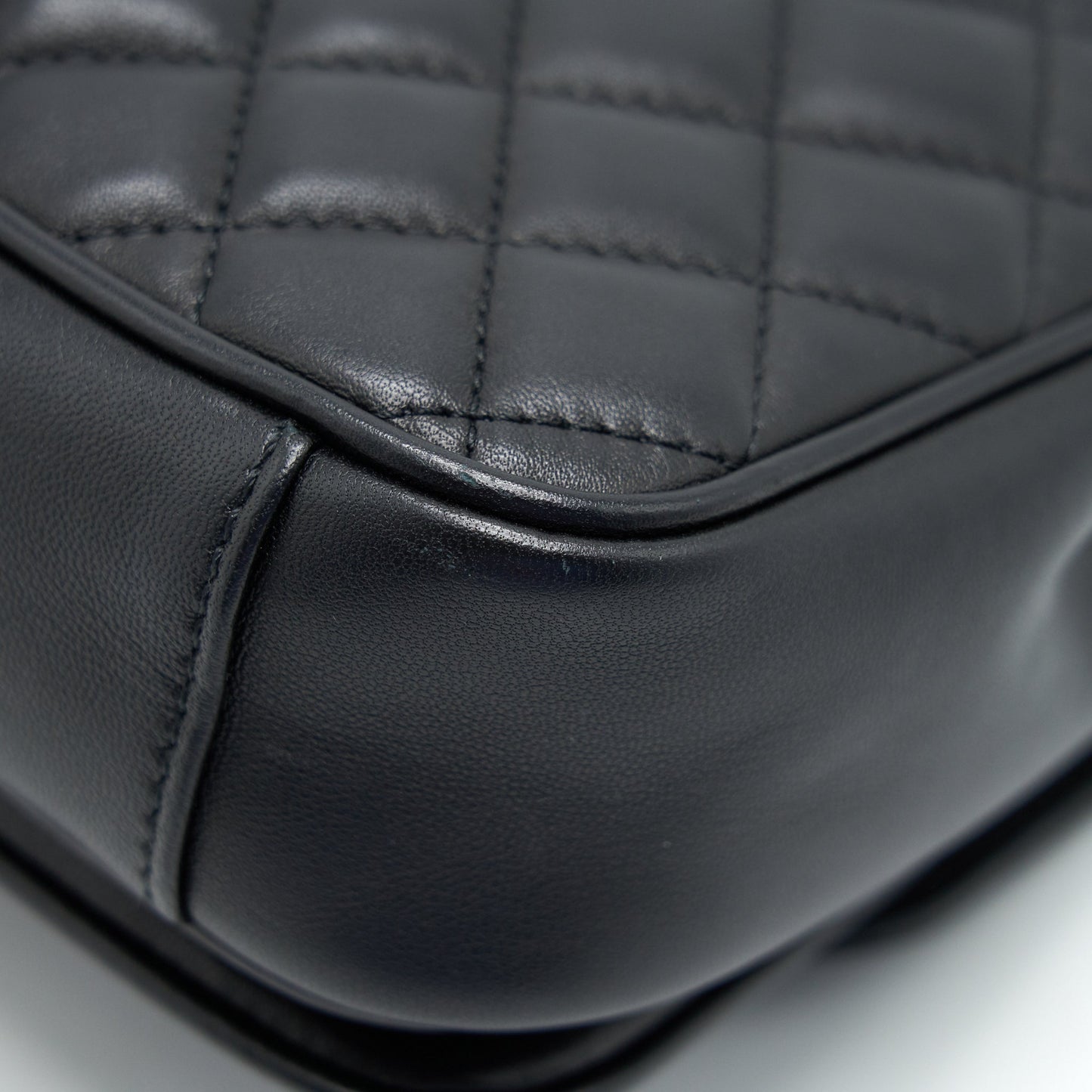 Chanel Square Flap Bag Lambskin In Black GHW