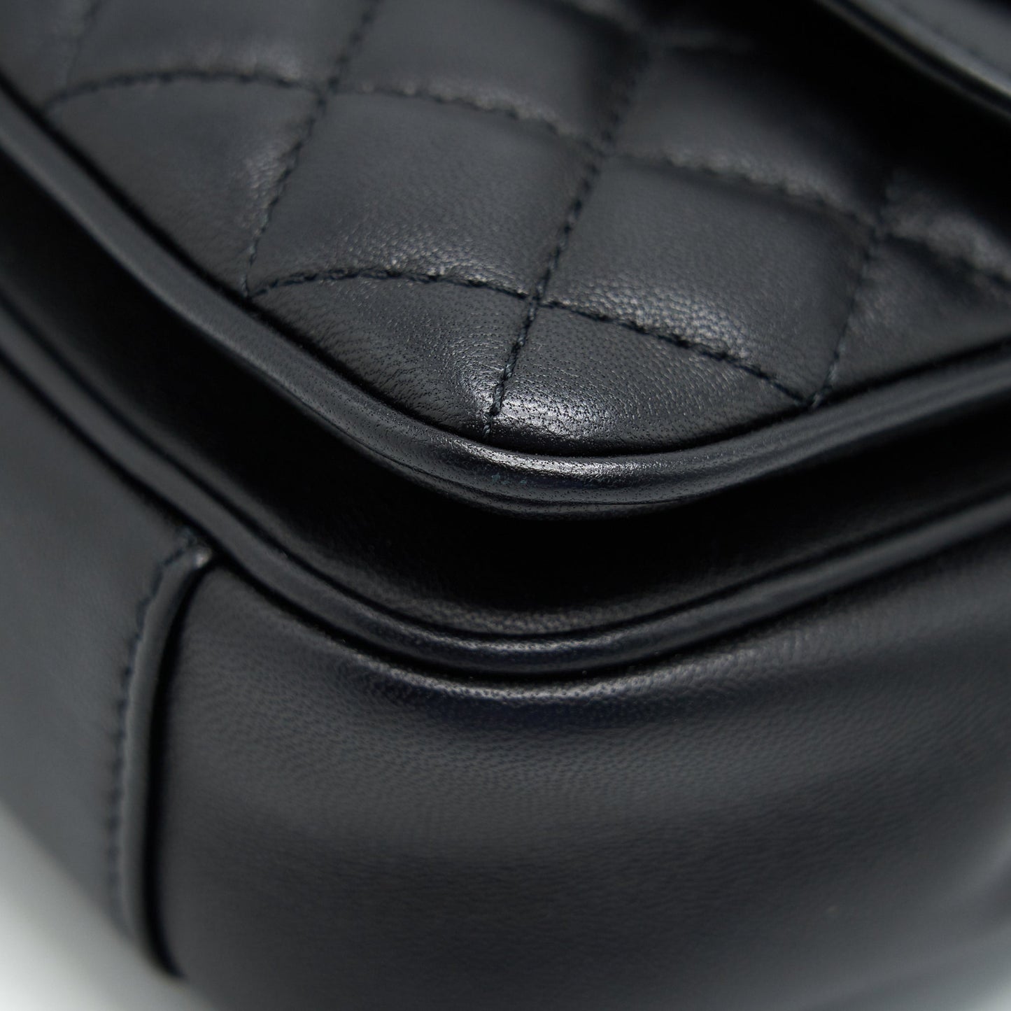 Chanel Square Flap Bag Lambskin In Black GHW