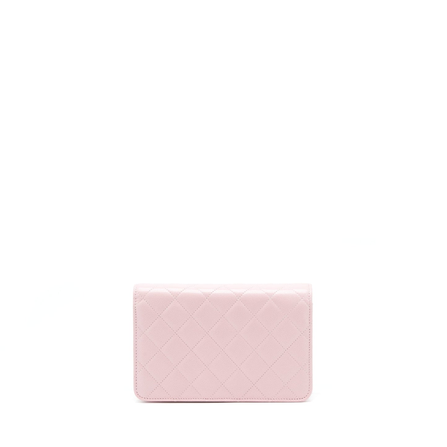 Chanel 22B Wallet On Chain With Detail CC Logo Caviar Light Pink NJ523 LGHW(Microchip)
