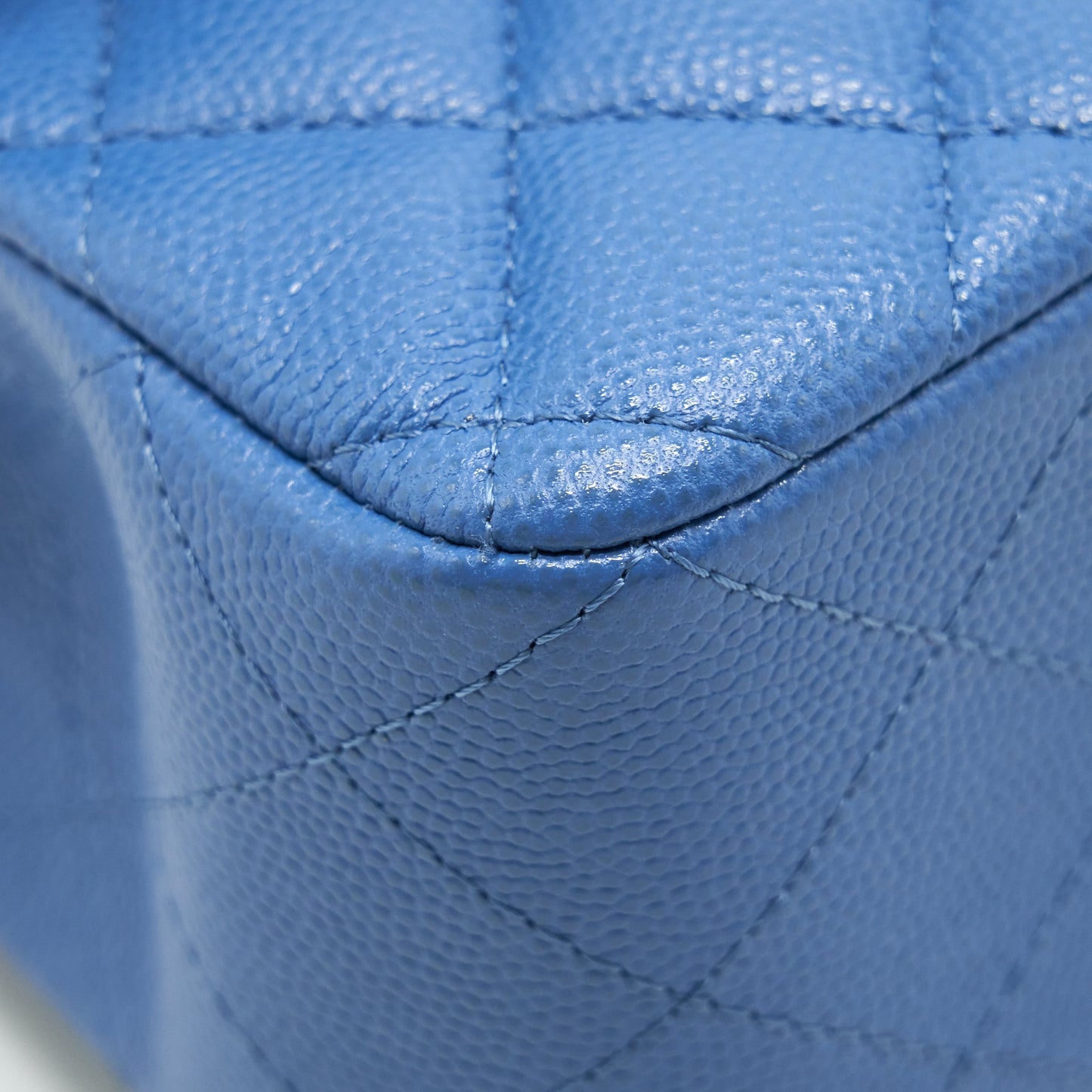 Chanel Small Classic double Flap Caviar Blue LGHW