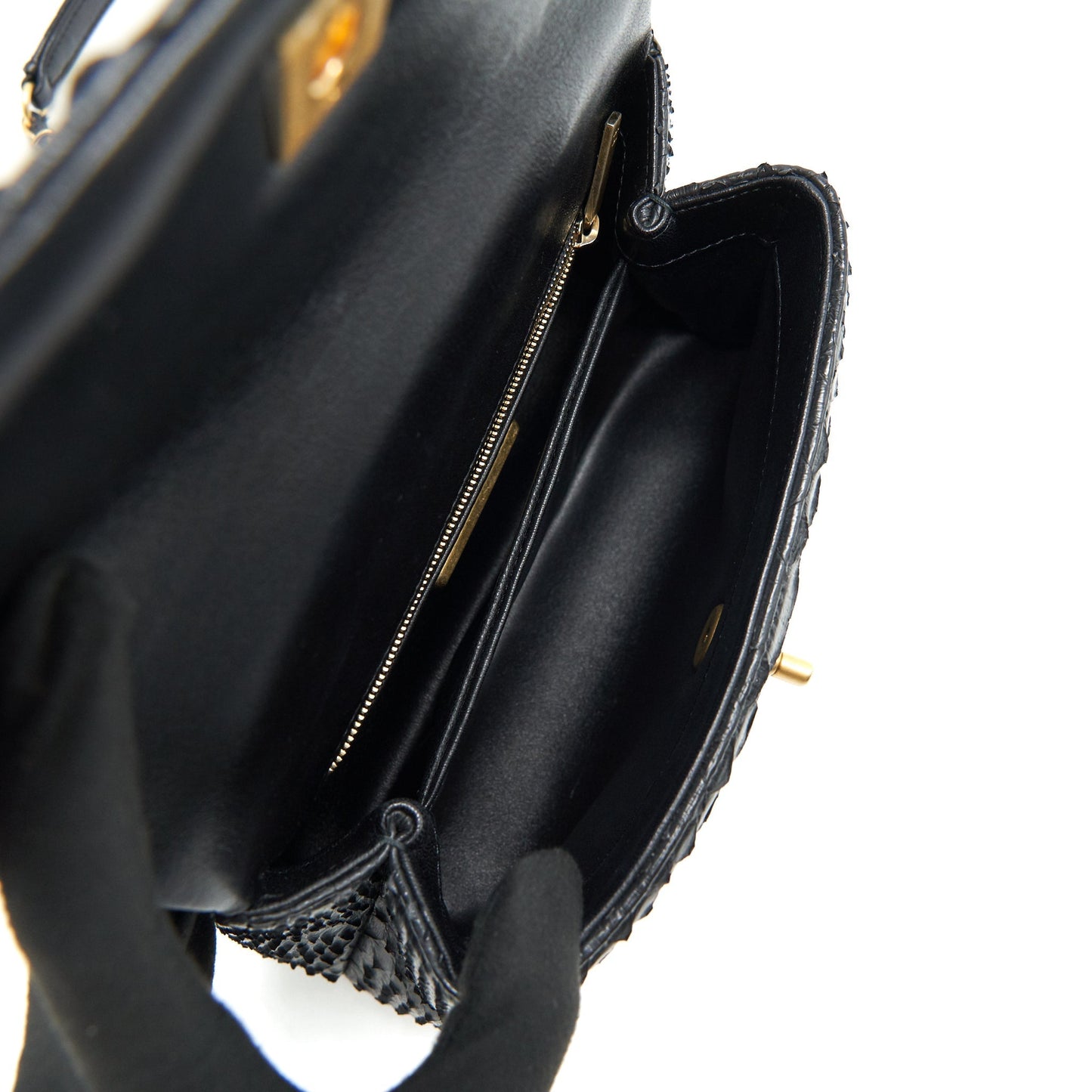 Chanel Coco Handle Mini Python Leather Black GHW