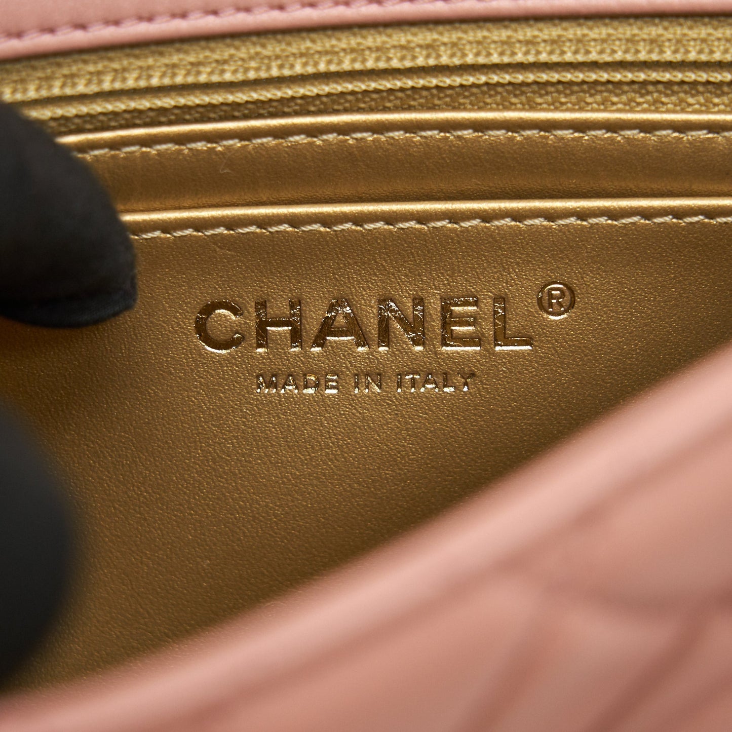 Chanel 21B Light Pink Pearl Crush Mini Square Flap Bag GHW