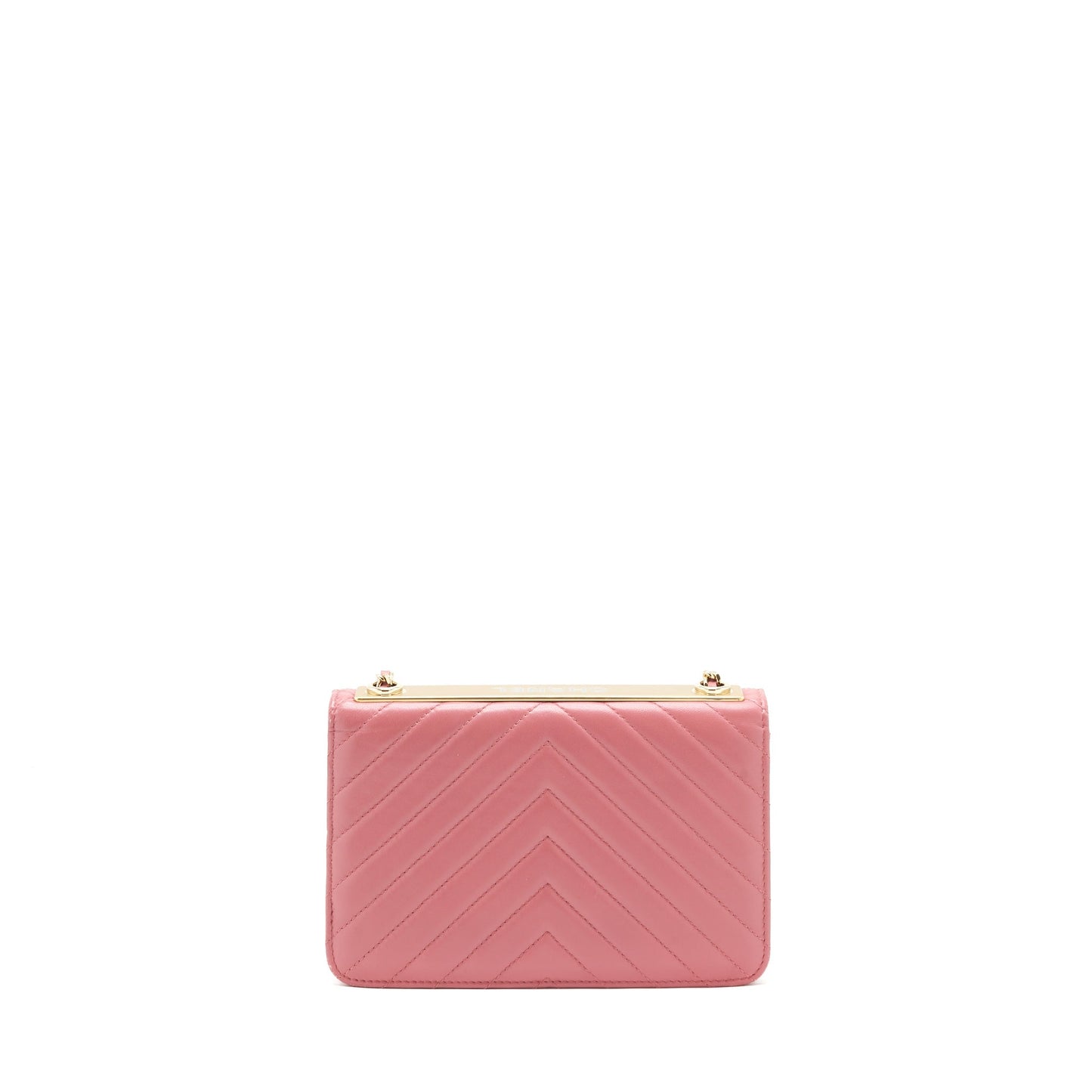 Chanel Chevron trendy CC Wallet on Chain Lambskin pink LGHW