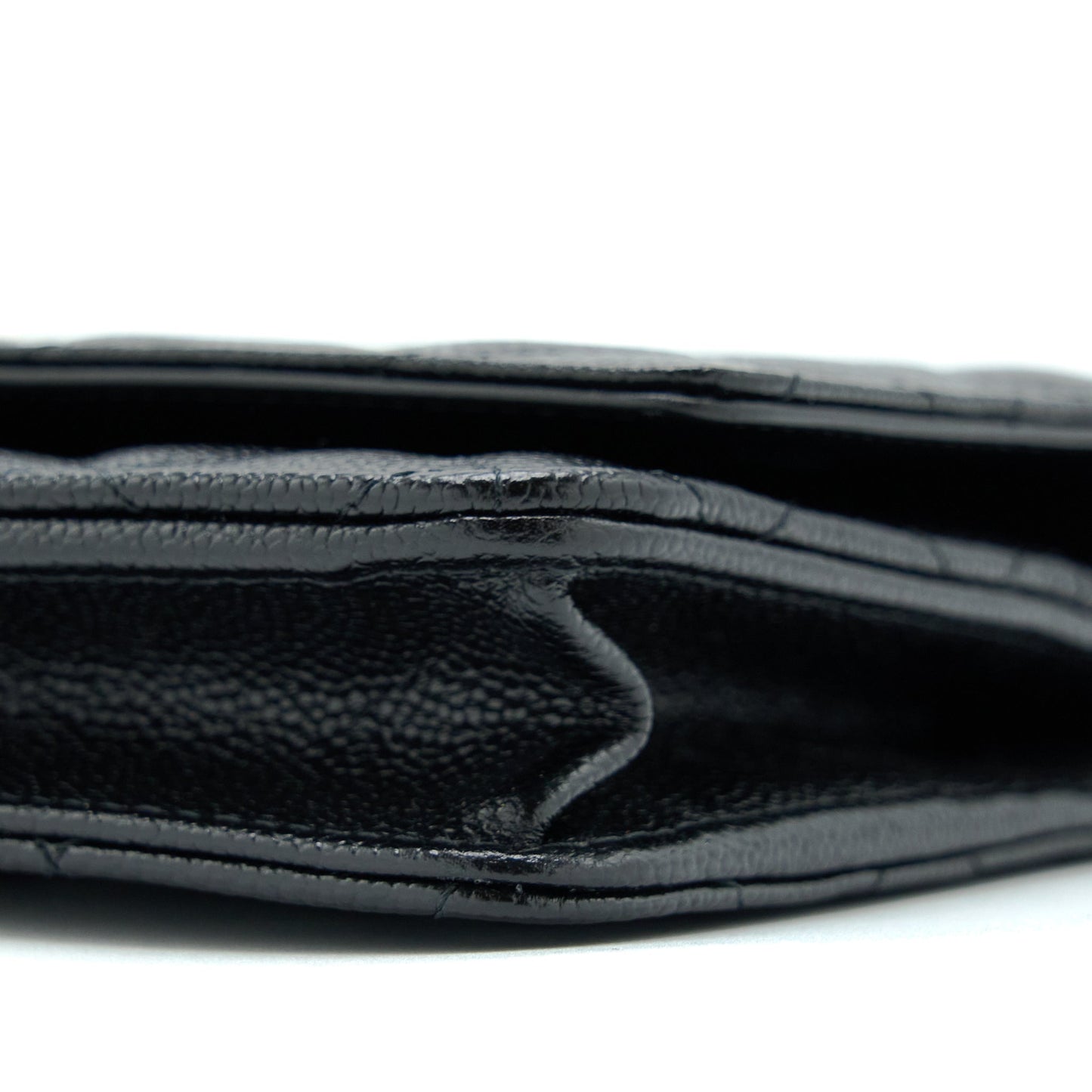 Chanel Letter Top Handle Wallet On Chain Caviar Black GHW (Microchip)